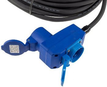 CEE Verlängerungskabel 25m H07RNF 3G2,5, für Camping, Wohnwagen, Winkelkupplung