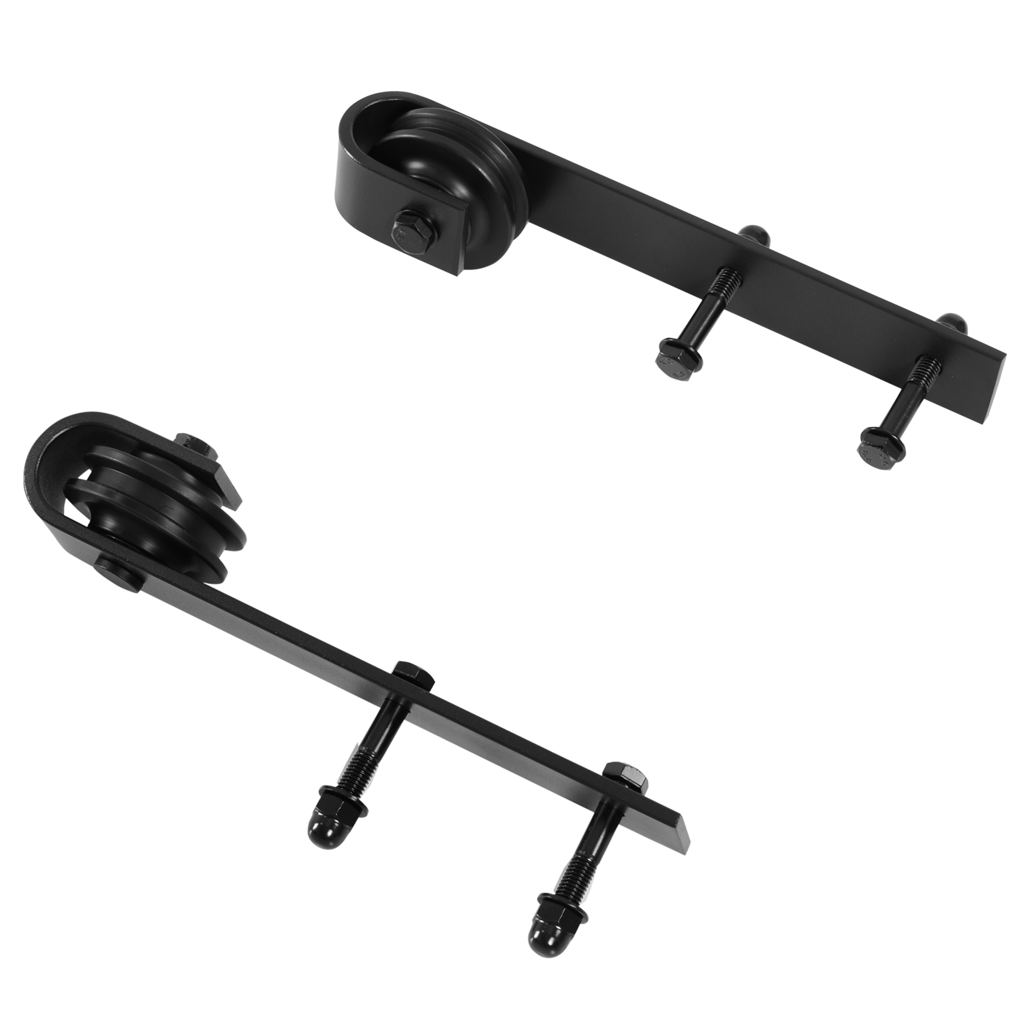 Gleitschienen-Bausatz für Schiebetüren, max, 100 kg Belastbarkeit, Metall, Schwarz, 2 m, Schwarz