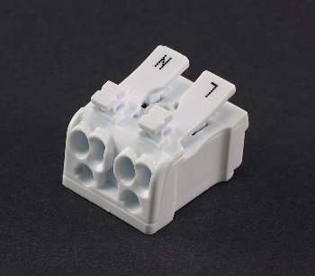 Lüsterklemme, 2-polig mit Hebel, 0,5-2,5mm², 450V/16A