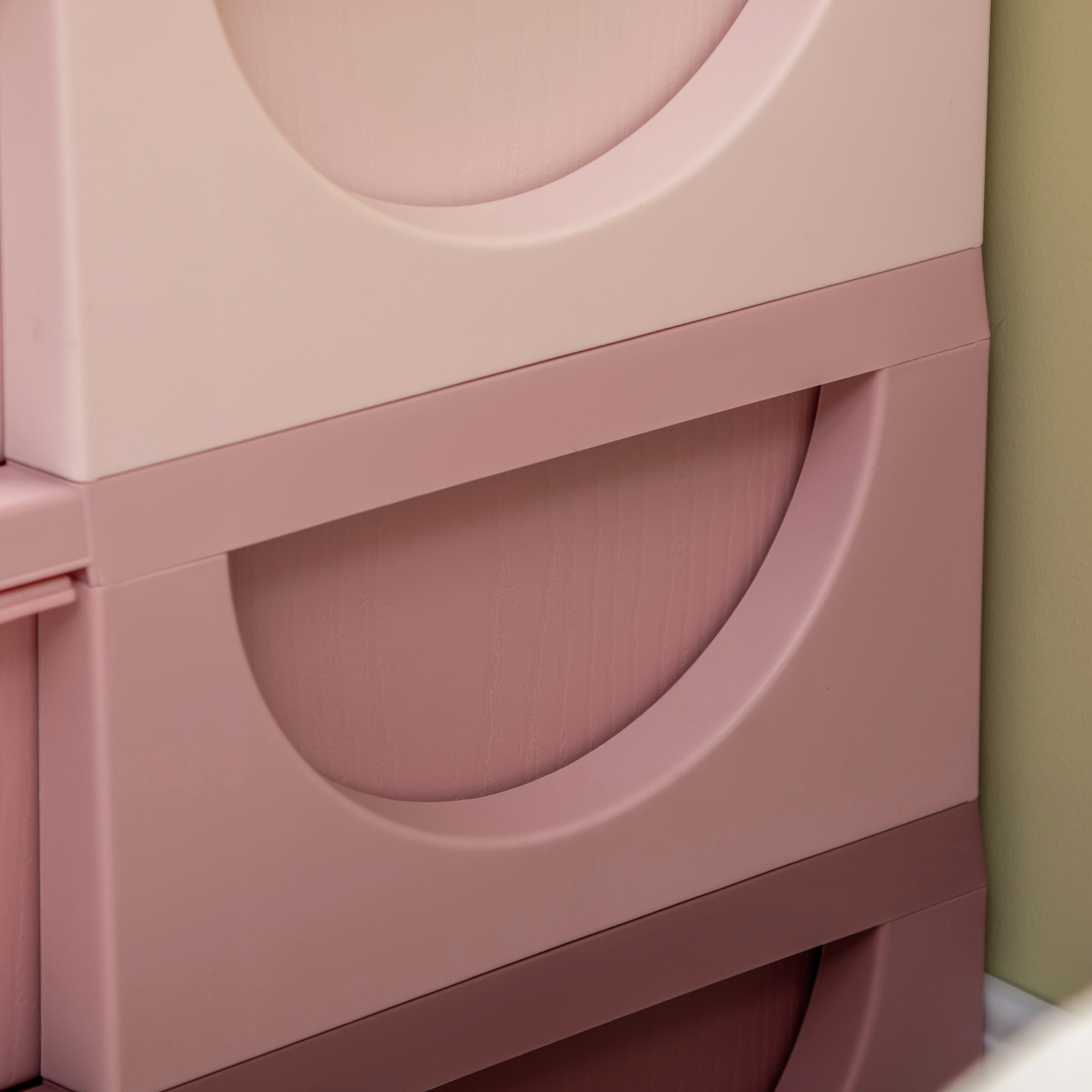 Aufbewahrungsbox für Kinder, Kinder-Aufbewahrungsbox, 3 Schubladen, Rosa