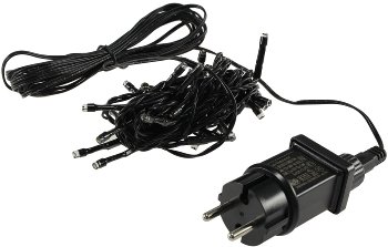 LED Aussen-Lichterkette "CT-ALK040" 4m, warmweiß, Kabel schwarz, IP44, 40 LEDs