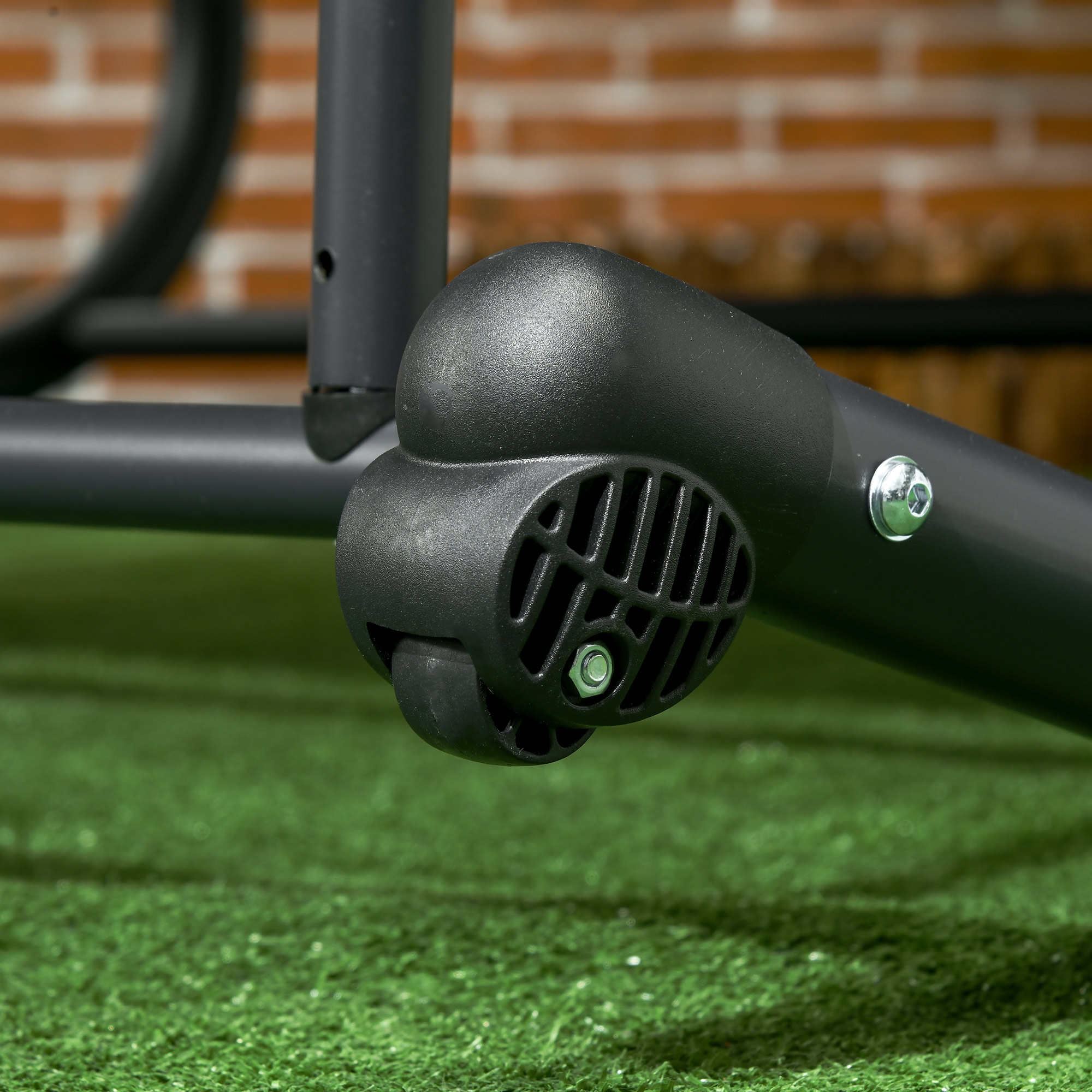 Doppel-Sonnenliege für 2 Personen, inkl. Kissen u. Baldachin, 200 cm x 139 cm x 140 cm, Dunkelgrau