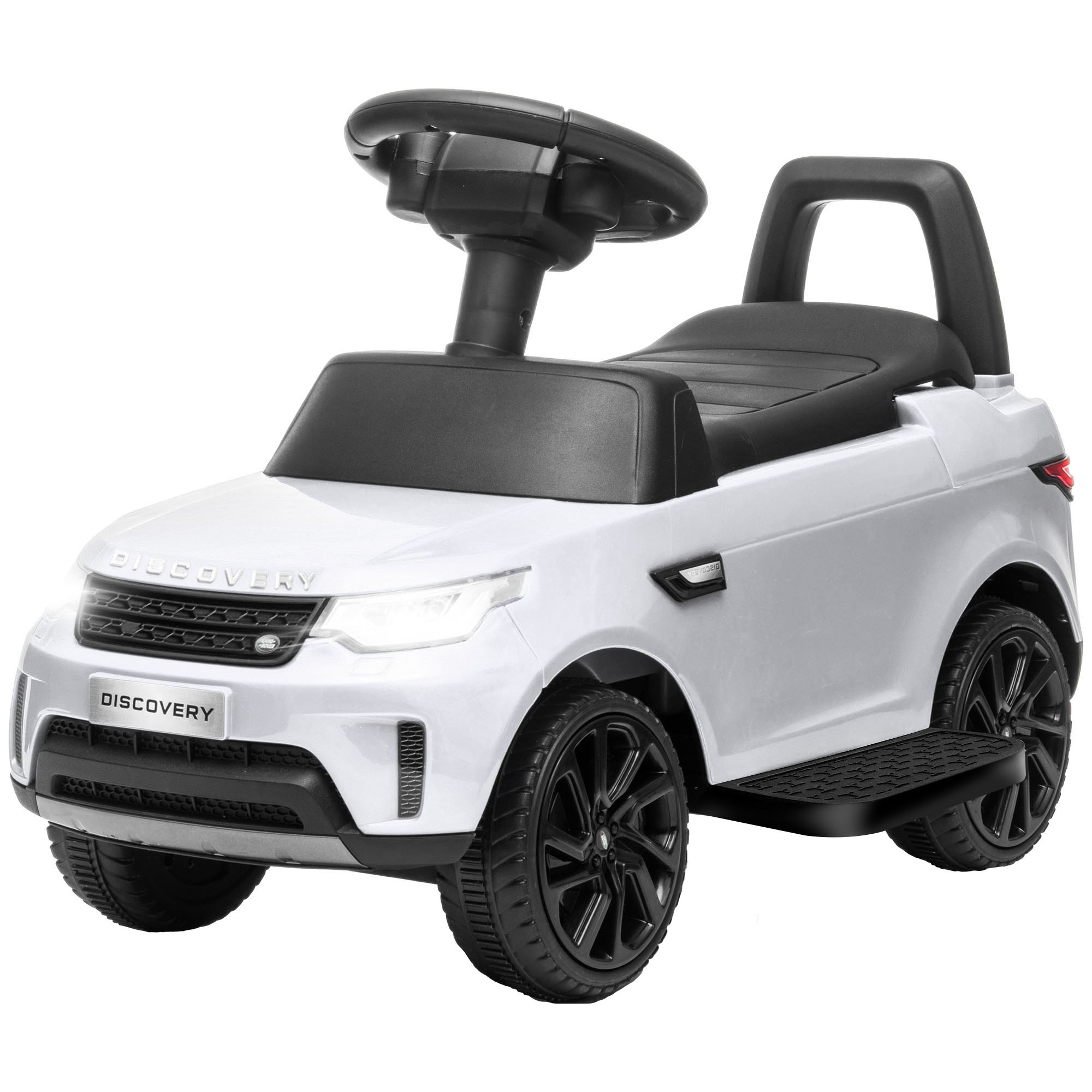 Elektro Kinderauto 6V, Land Rover, Fahr-/Schiebemodus, Scheinwerfer, Musik, Weiß