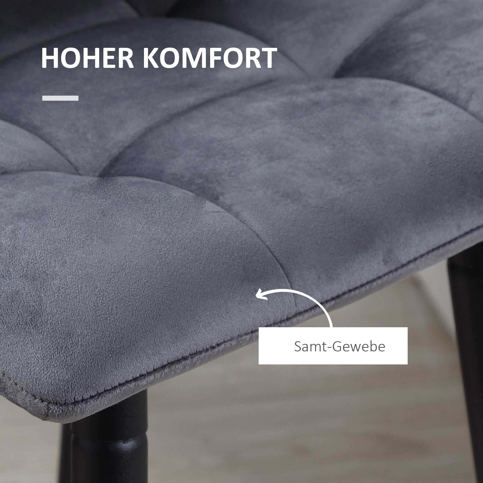 2er-Set Barhocker mit Fußstütze im Retrodesign 42 cm x 47 cm x 105 cm Grau