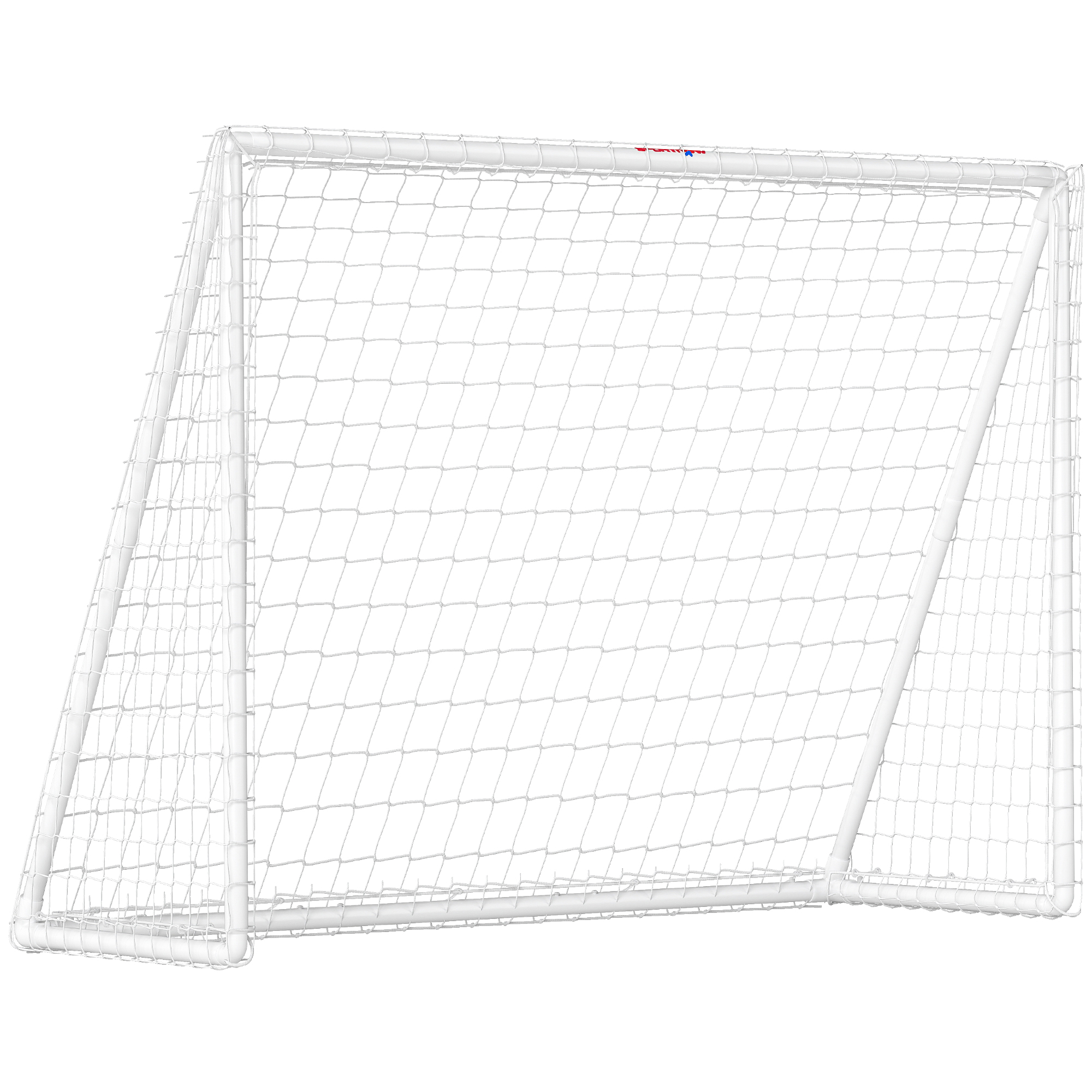 Fußballtor, robustes Netz, Kunststoff-Rahmen, Heringe, 240L x 90B x 180H cm, Weiß