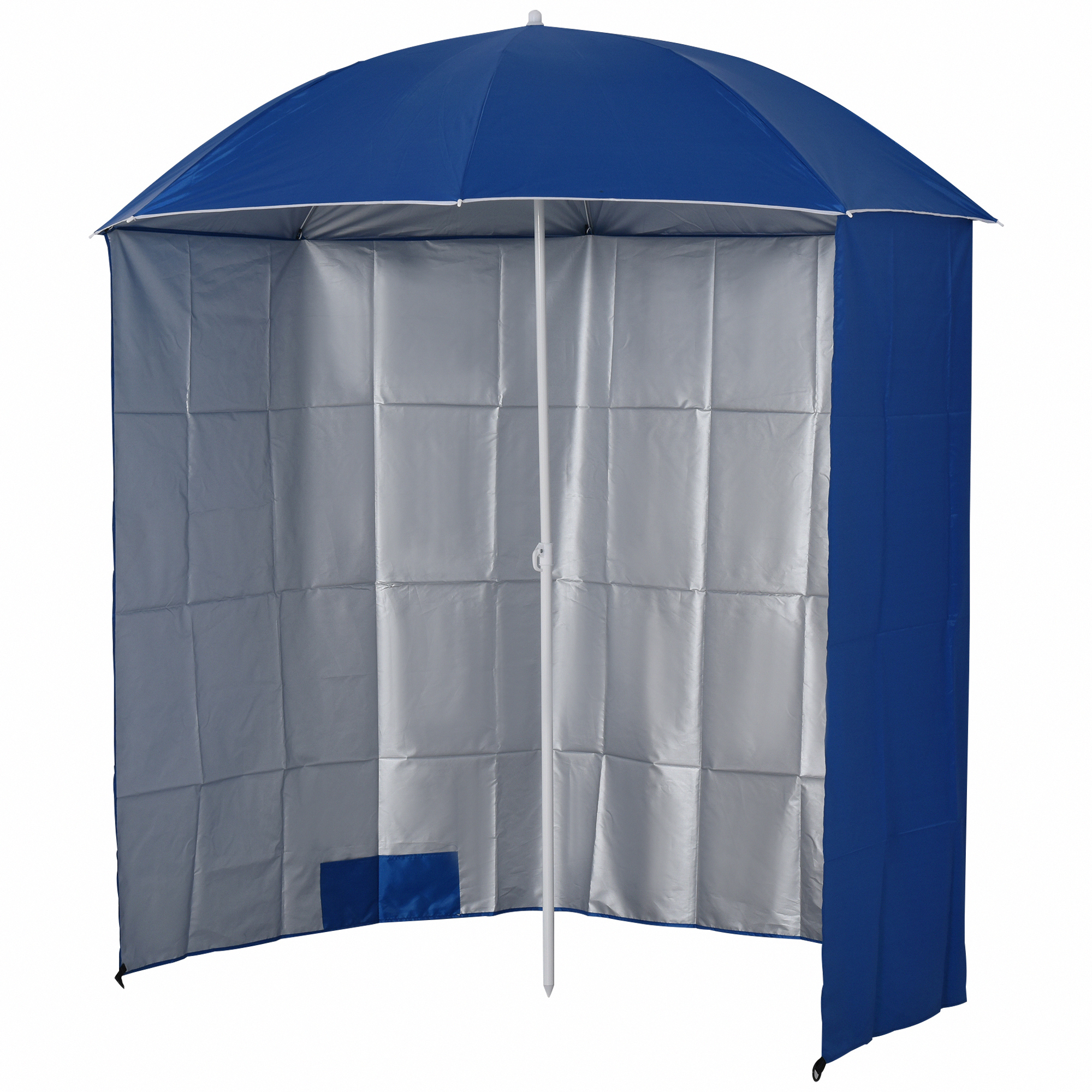 Sonnenschirm Strandschirm Sonnenschutz mit Seitenwand Strand Polyester Blau 2,2 x H2,2m