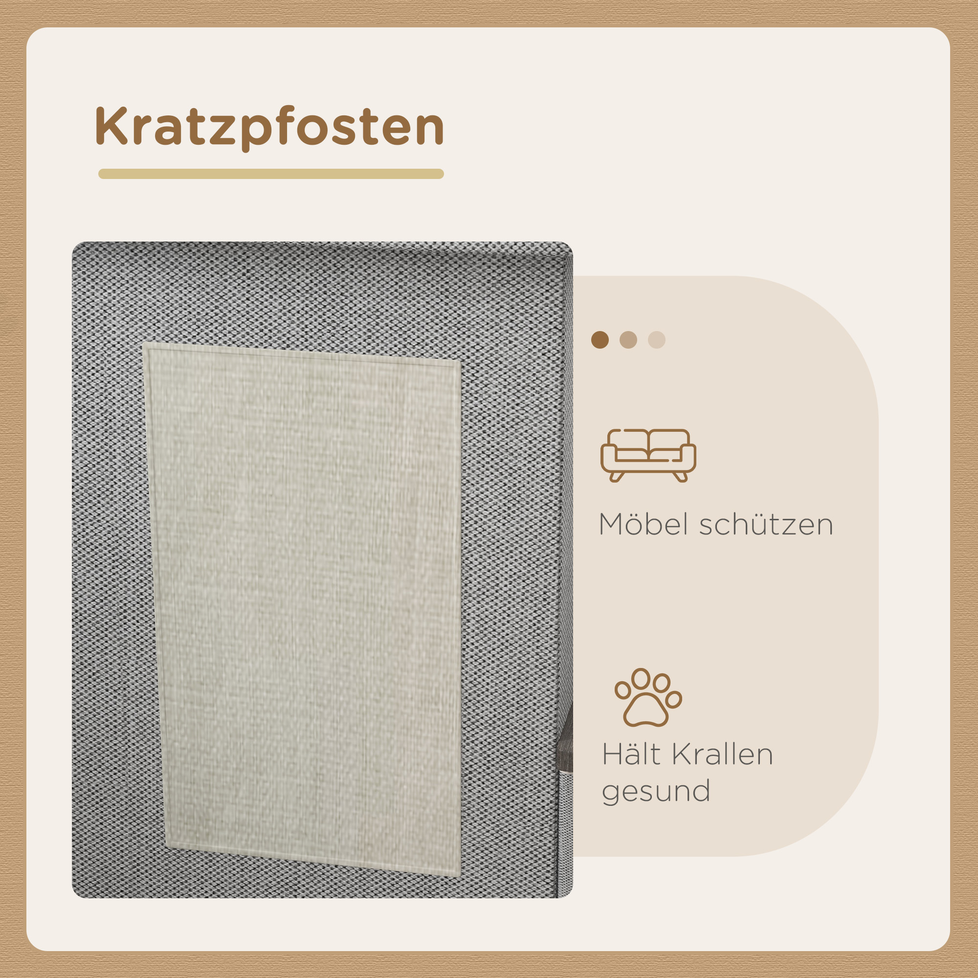 Katzenhaus, Futterplatz mit 2 Edelstahlnäpfen, Kratzmatte, weiches Liegekissen, 78 x 48 x 49,5 cm, grau