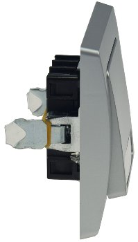 DELPHI Taster mit Namensschild, 0-250V~/ 10A, inkl. Rahmen, UP, silber