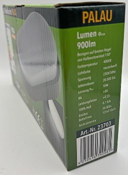 LED Wandleuchte "PALAU" IP54, 4000K, Oval, 10 Watt, 900 Lumen, Anthrazit