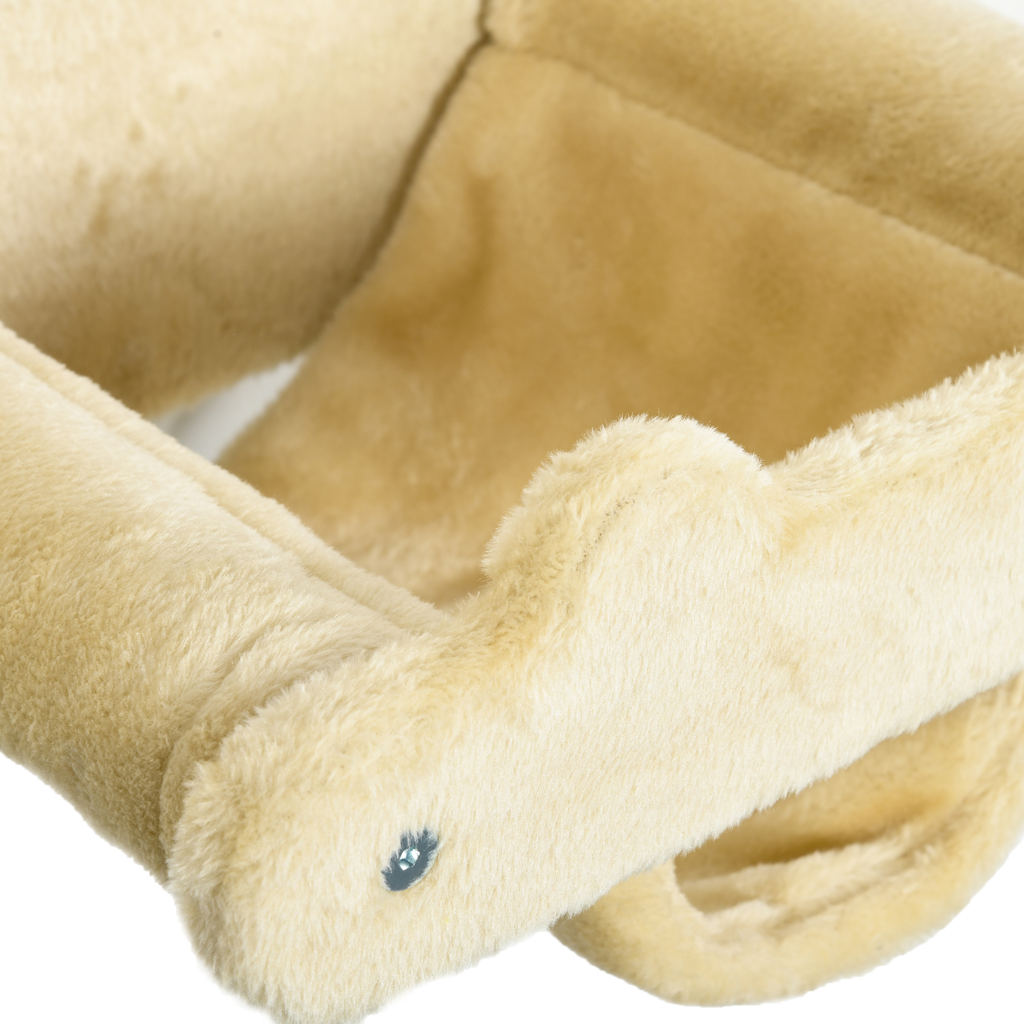 Katzentreppe, 4-teiliges Set, 3-stufige Sprossenleiter, 2 Plattformen, Hängematte, Plüschbezug, beige