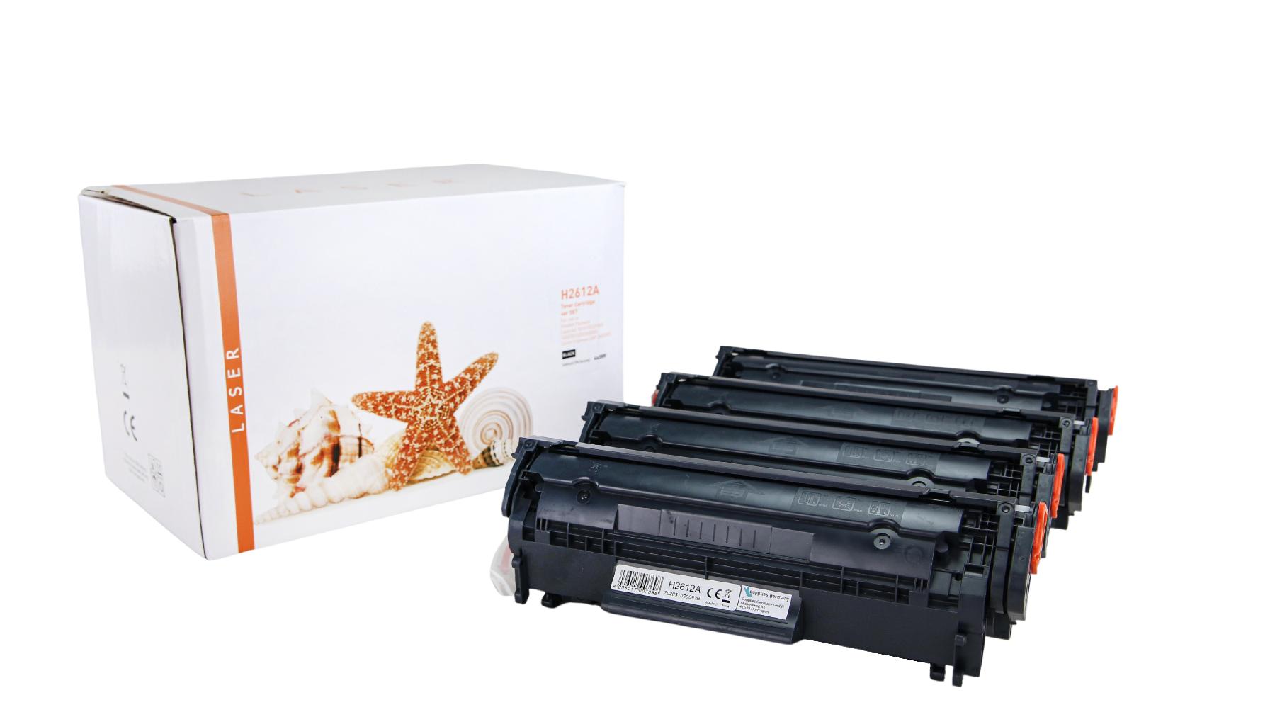 4er Set Q2612A alternativ Toner black für HP / Q2612A / 703 / 4x2.000 Seiten