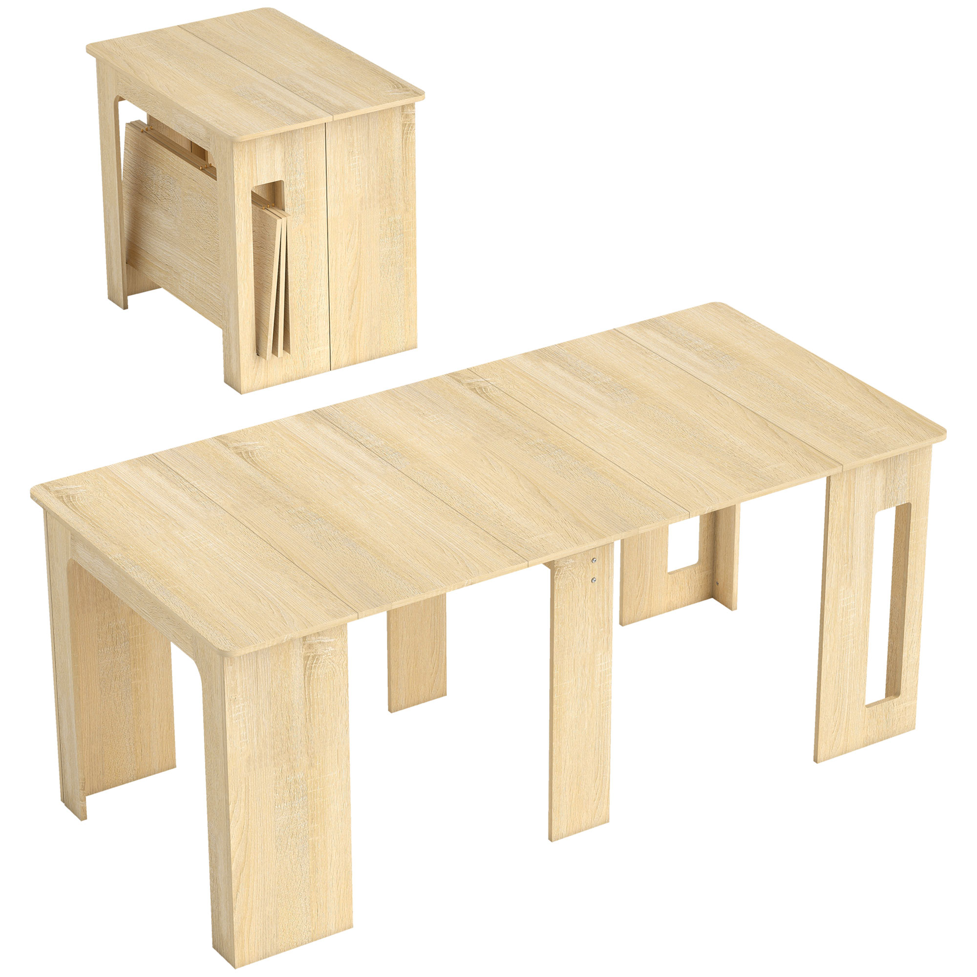 Esstisch, Klapptisch, ausziehbarer Küchentisch, Esszimmertisch, Spanplatten, 60-180 x 85 x 75 cm, Natur