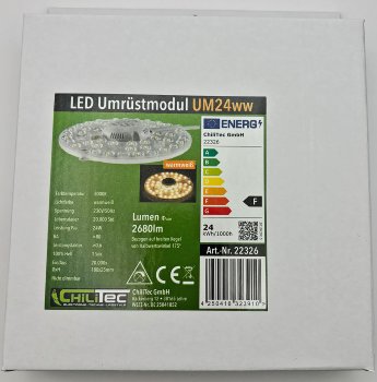 LED Umrüstmodul "UM24ww" für Leuchten, Ø180mm, 24W, 2680lm, 3000K, Magnethalter