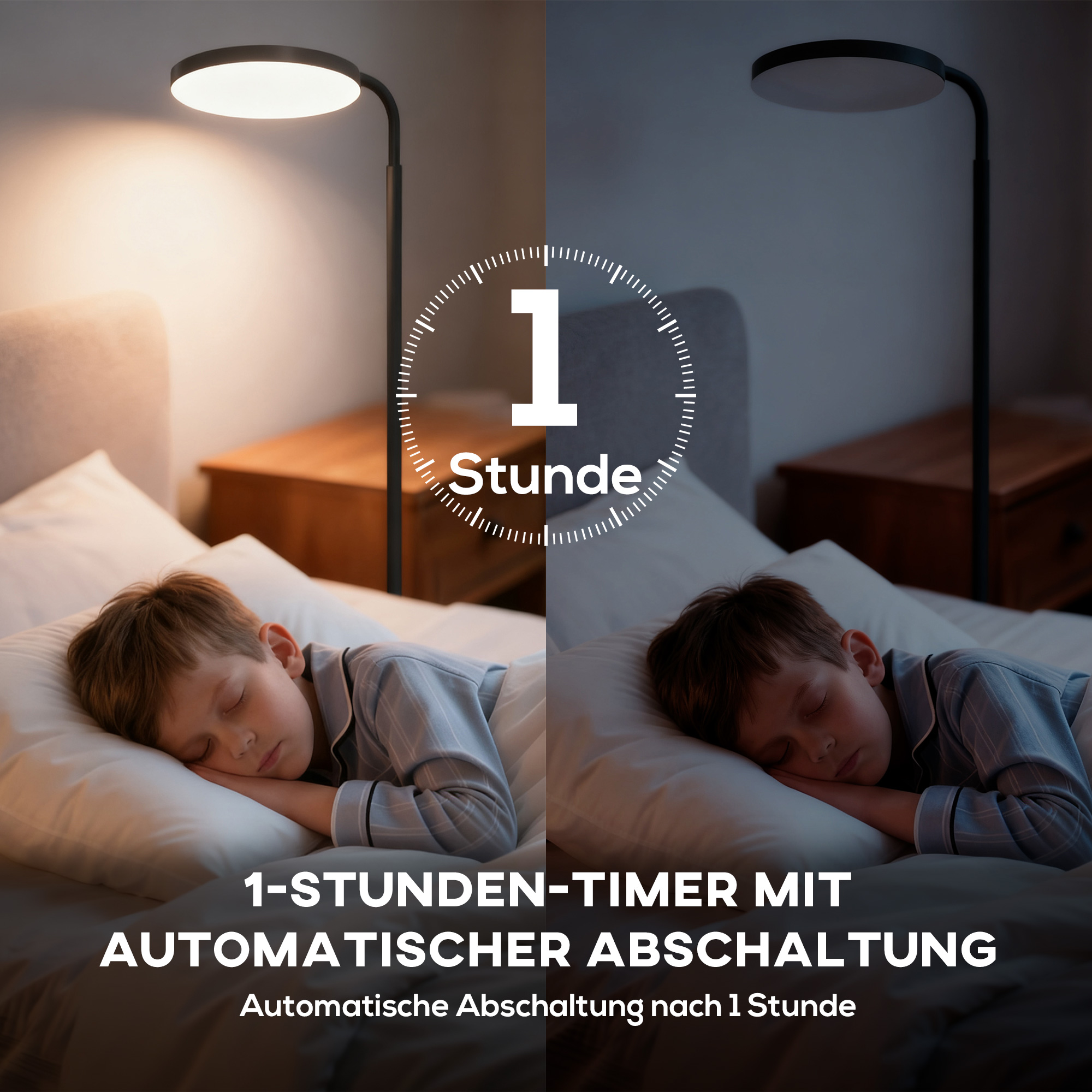 LED-Stehlampe mit magnetischer Fernbedienung, flexibel verstellbar, drehbar, Metall, Schwarz