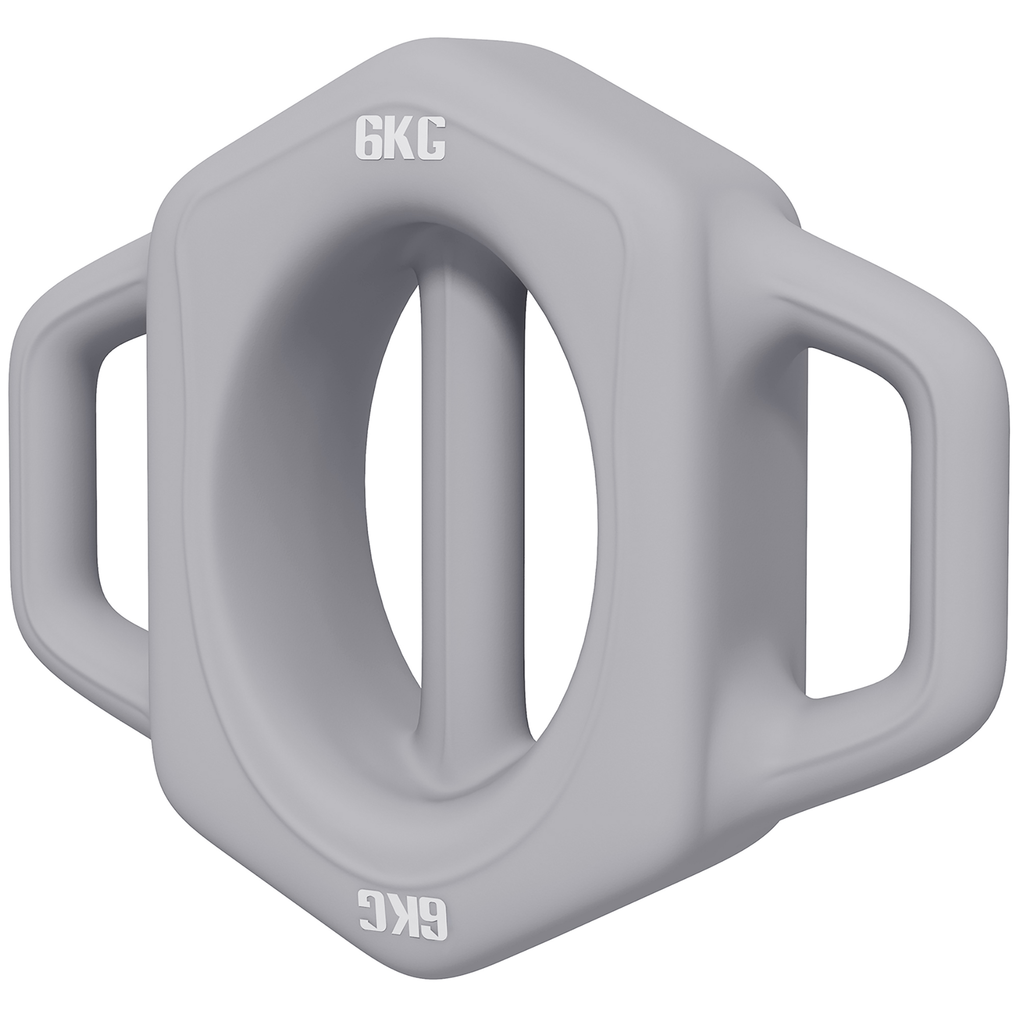 3-in-1 Multifunktionshantel, 6 kg, rutschfest, geruchsarm, Kunststoffmantel, Eisenkern, grau