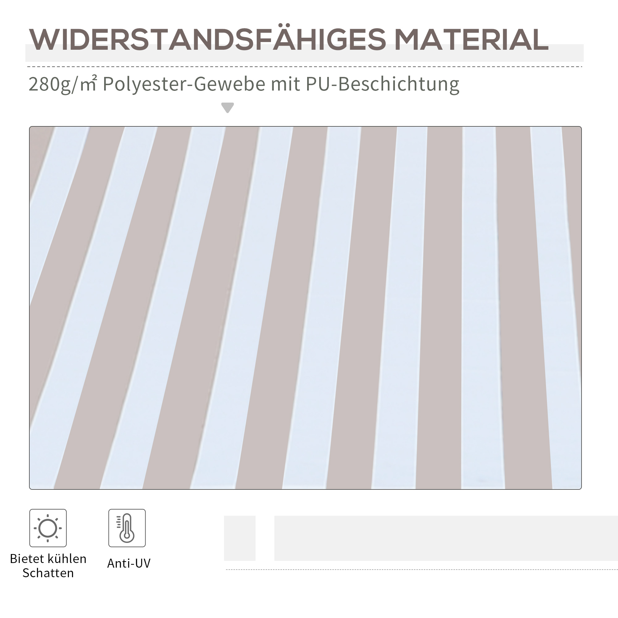 Markise mit Handkurbel, Gelenkarmmarkise, Sonnenschutz, Wandmontage, Balkon, Alu Berge 3 x 2,5 m