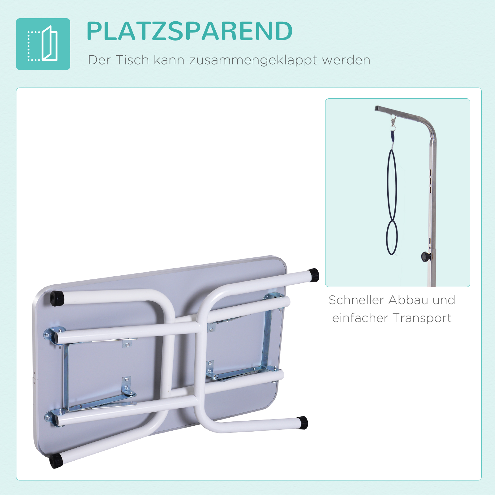 Haustier-Pflegetisch, zum Frisieren, Bürsten, Waschen von Haustieren, Metall, Blau