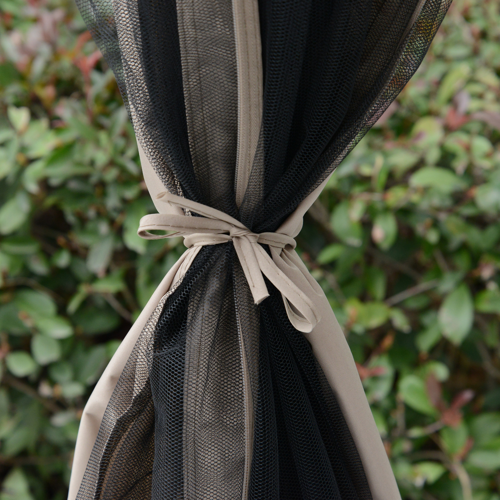 Gartenpavillon Pavillon Gartenzelt Festzelt Partyzelt mit 4 x Seitenwand wetterfest Metall + Polyester Grau 2,94 x 2,94 x 2,65 m