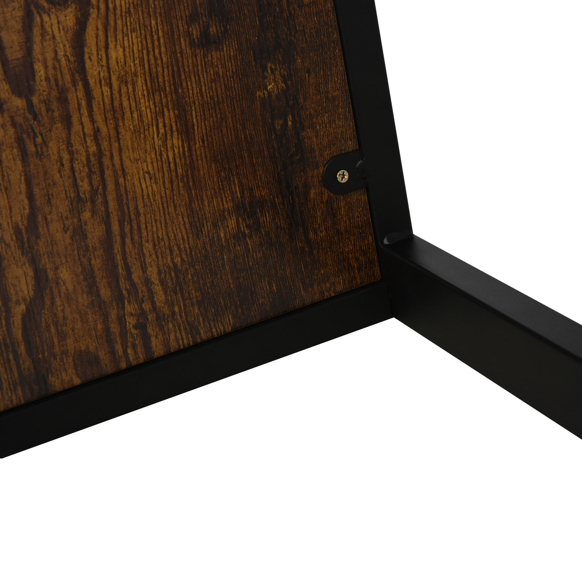 Beistelltisch in C-Form Kaffeetisch Couchtisch Laptoptisch für Schlafzimmer und Wohnzimmer kleiner Bereich mit Metallgestell Industrie-Stil Metall MDF Rustikal-Braun 40,6 x 50,8 X 64,2 cm