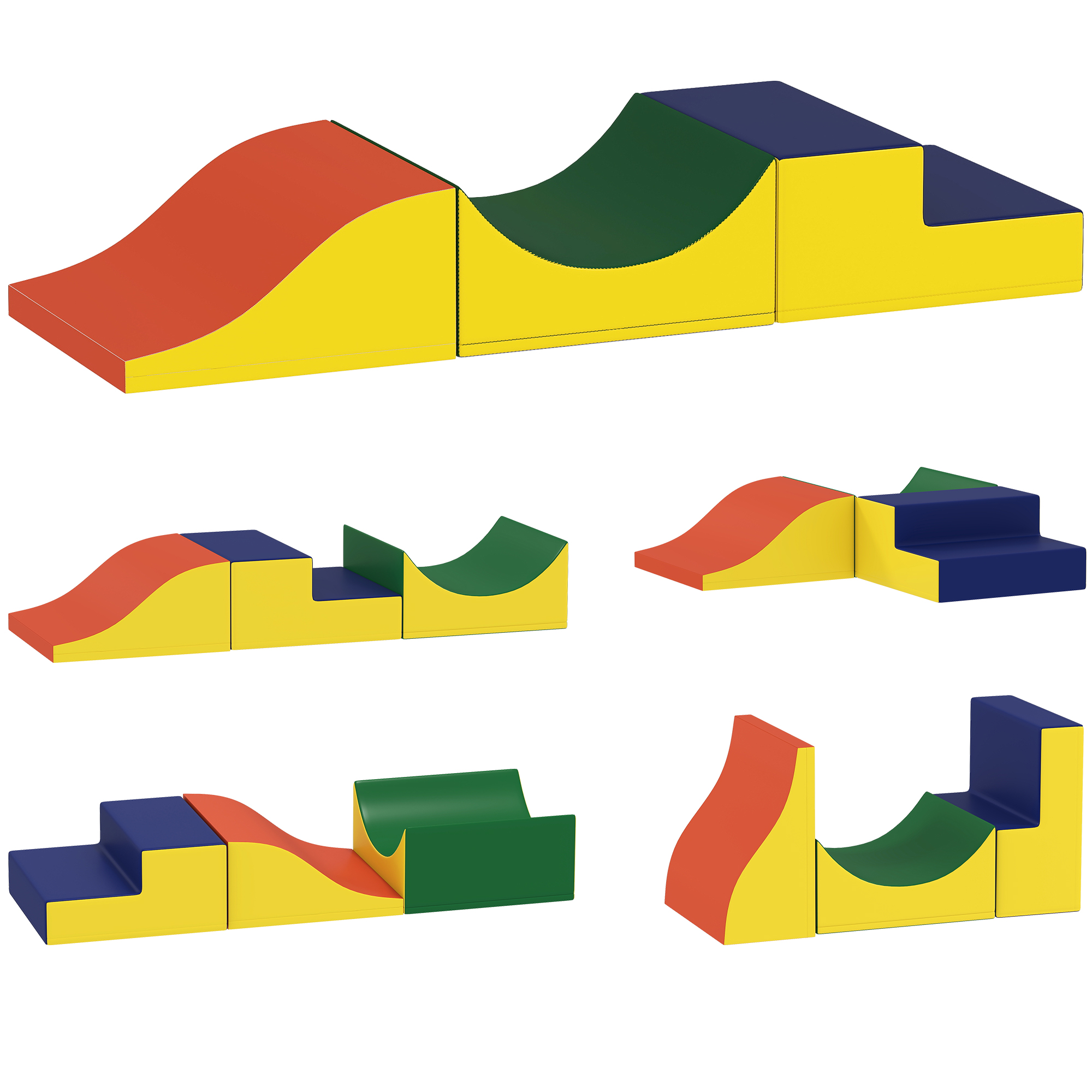 3-teiliges Kletter- und Krabbelset für Kleinkinder, Kunstleder, Schaumstoff, Gelb