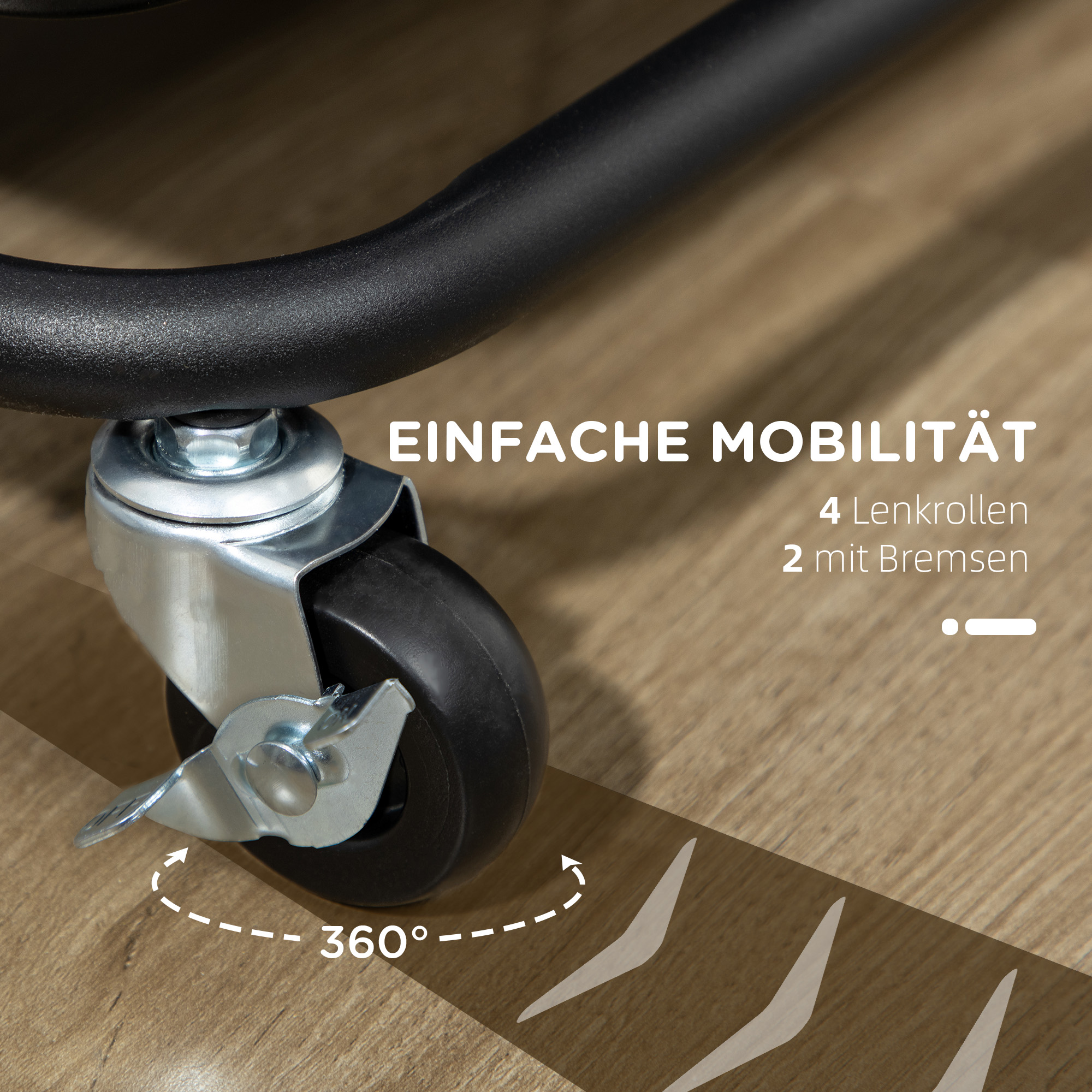 Rollwagen mit 3 Etagen, Ablagekörben, Haken, Beistellwagen für Küche oder Wohnzimmer, Stahl, Kunststoff, Schwarz