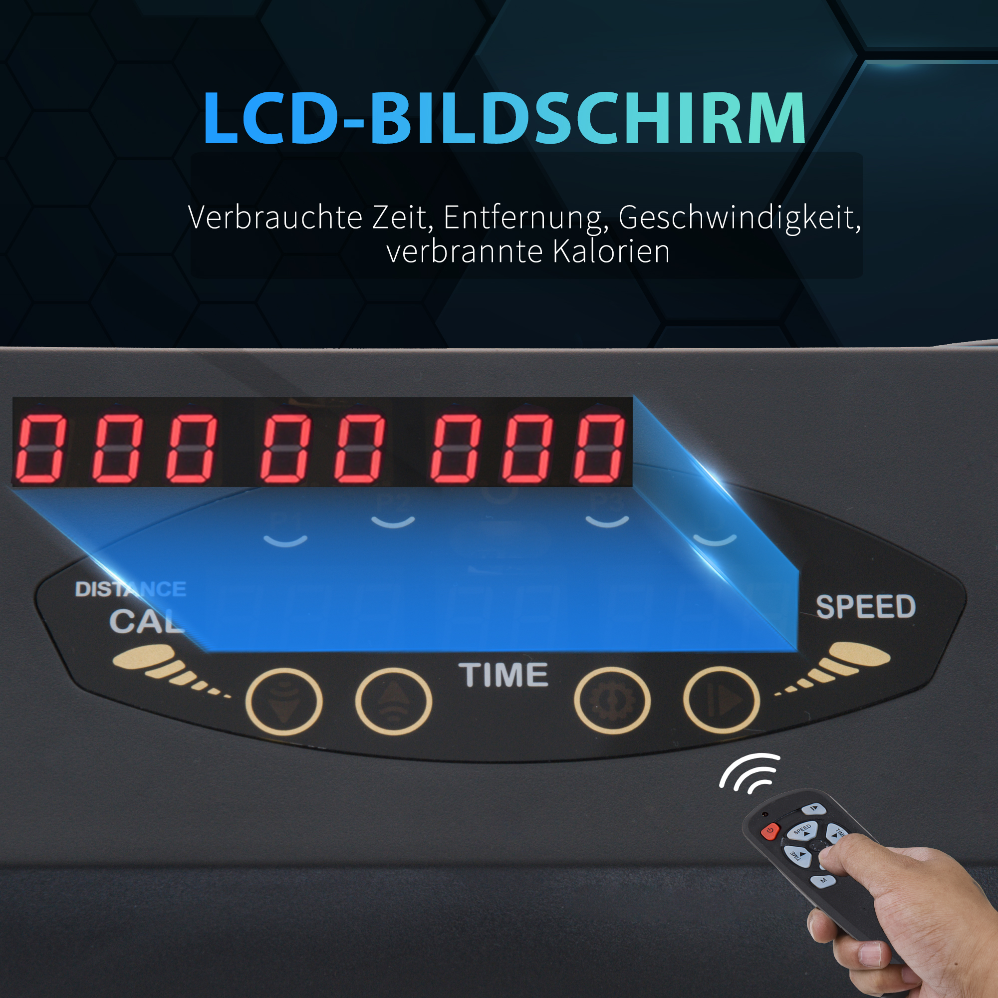 Elektrisches Laufband für Zuhause mit LCD Display, Faltbares Fitnessgerät, 1-6 Km/h, Stahl, Schwarz, 105 x 56 x 108,5 cm