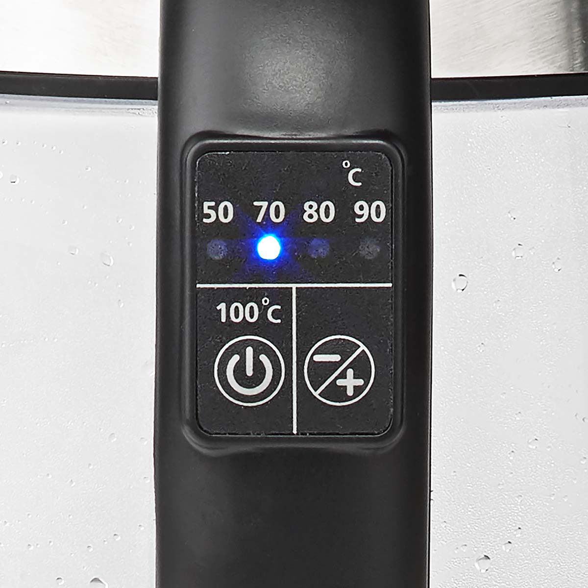 Wasserkocher | 1.7 l | Glas | Transparent | 60,70,80,90,100 °C | Temperaturanzeige | Um 360 Grad drehbar | Verdecktes Heizelement | Strix Controller | Boil-dry protection