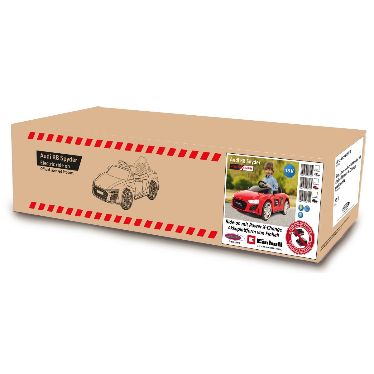 Kinderfahrzeug Audi R8 Spyder weiß 18V Einhell Power X-Change