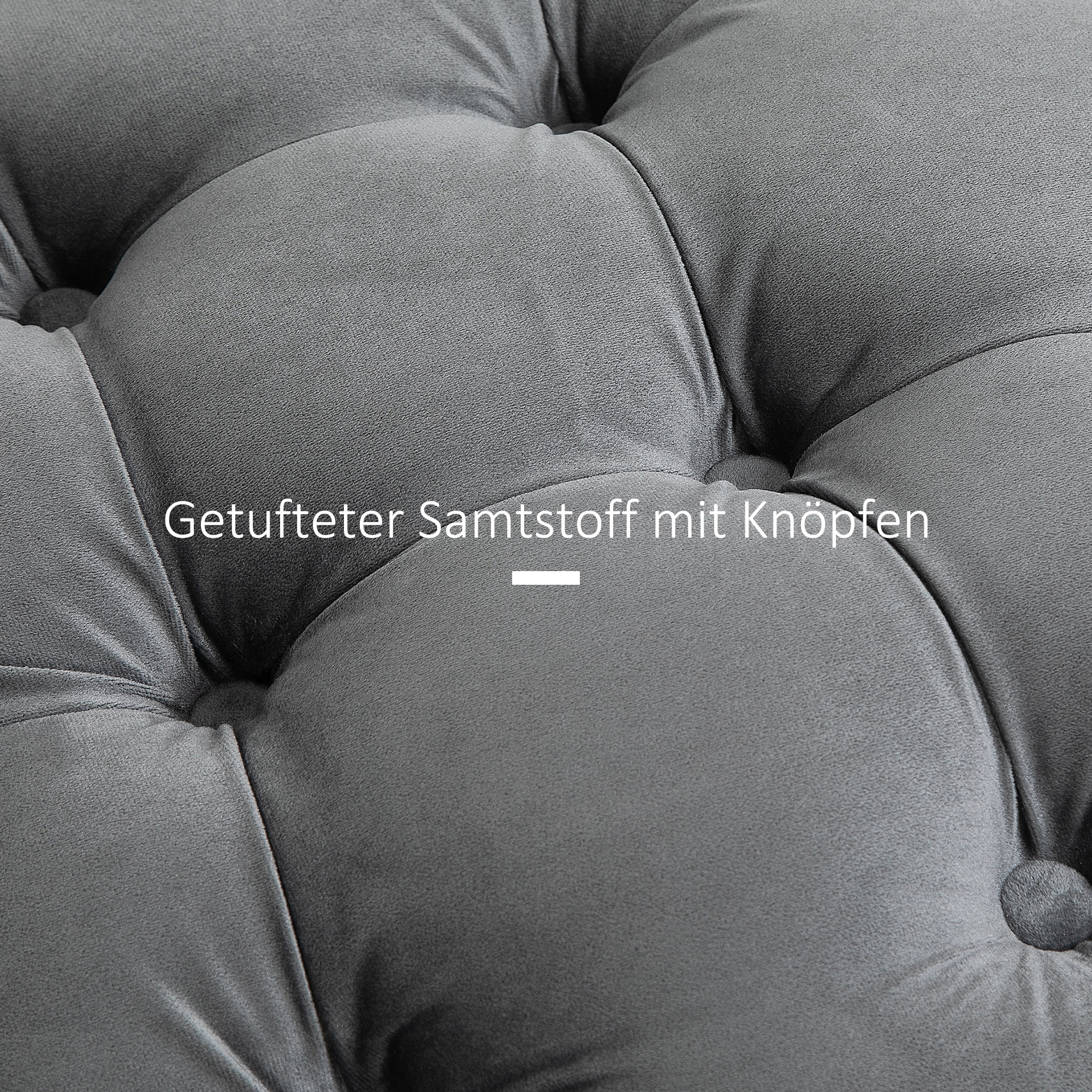 Vintage Hocker, Sitzhocker Truhenbank Fußbank Fußhocker mit Stauraum, Polsterhocker, Metall, Schaumstoff, Kohlegrau, 55 x 55 x 42 cm