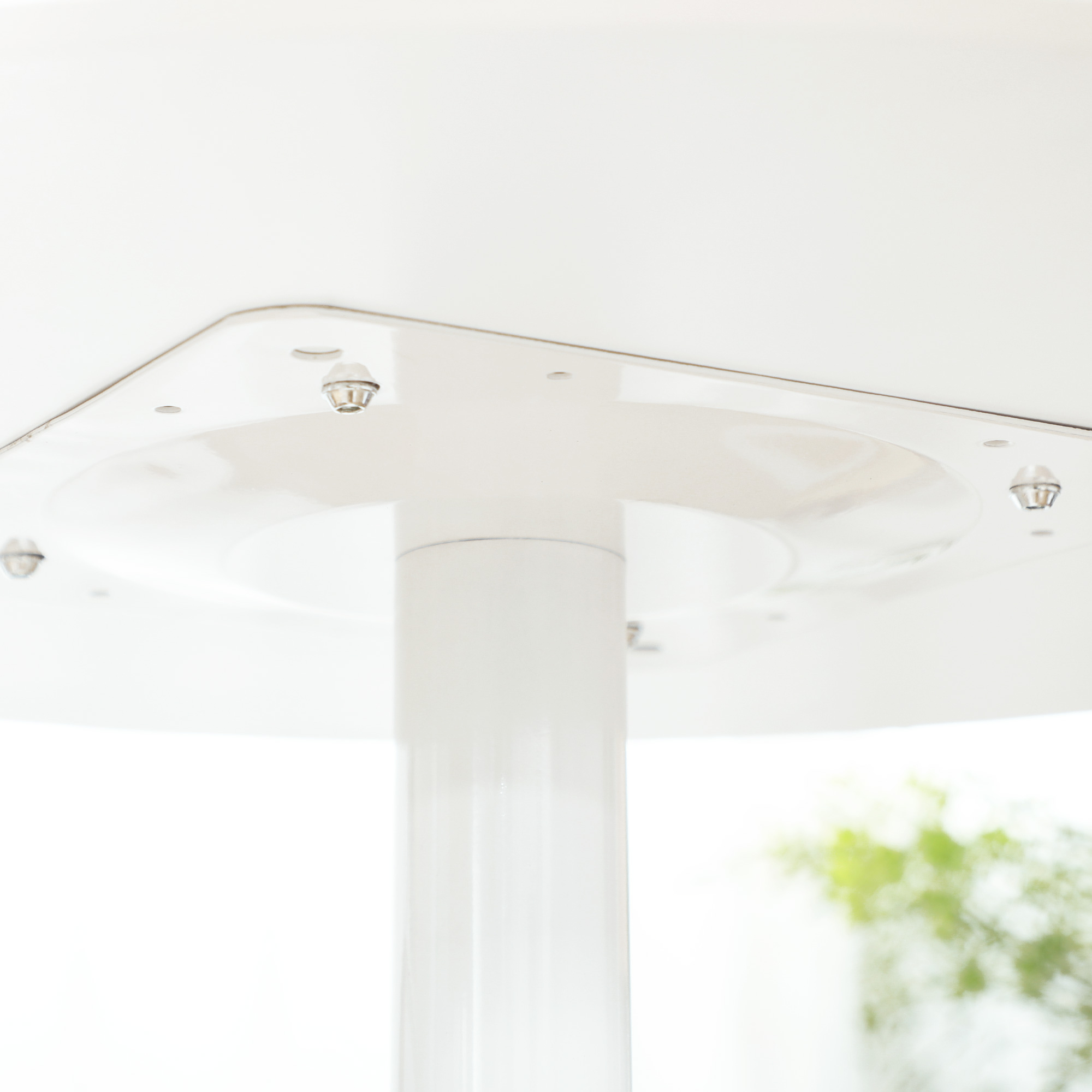 Esstisch für 2 Personen, runde Tischplatte, Stahlfuß, weiß, 70 x 70 x 75 cm