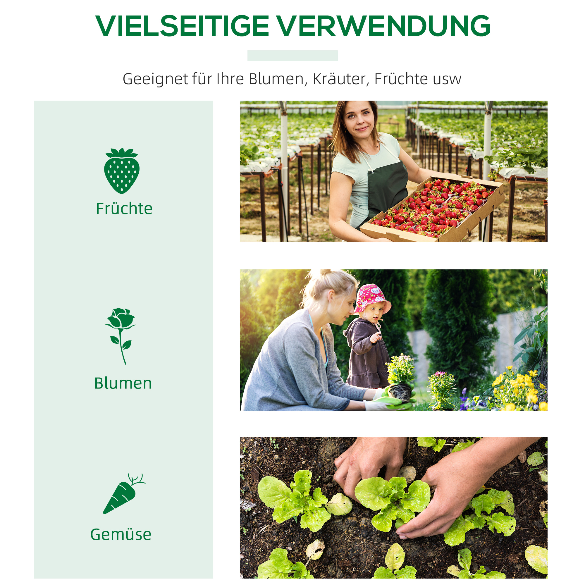 Foliengewächshaus mit Fenster PE Treibhaus Tomatenhaus Frühbeet 120 x 60 x 60 cm Grün