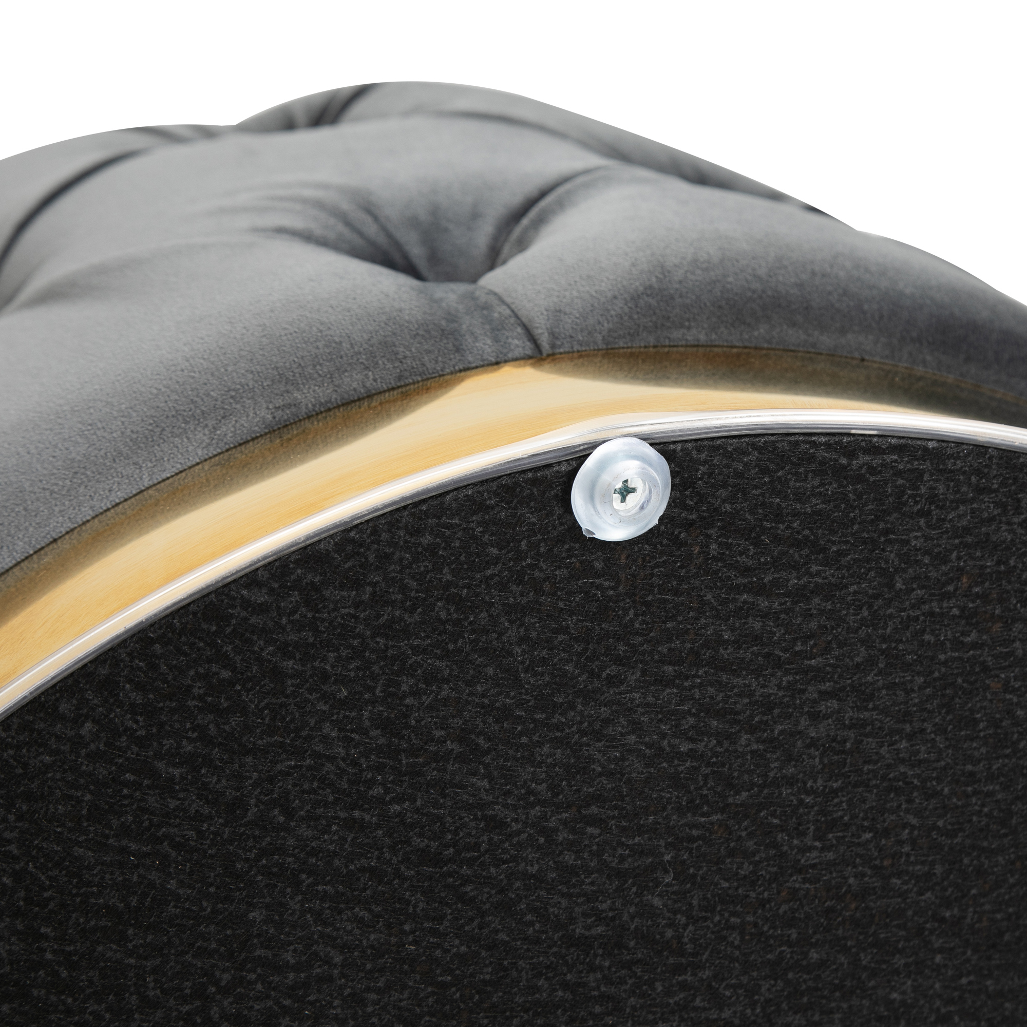 Vintage Hocker, Sitzhocker Truhenbank Fußbank Fußhocker mit Stauraum, Polsterhocker, Metall, Schaumstoff, Kohlegrau, 55 x 55 x 42 cm