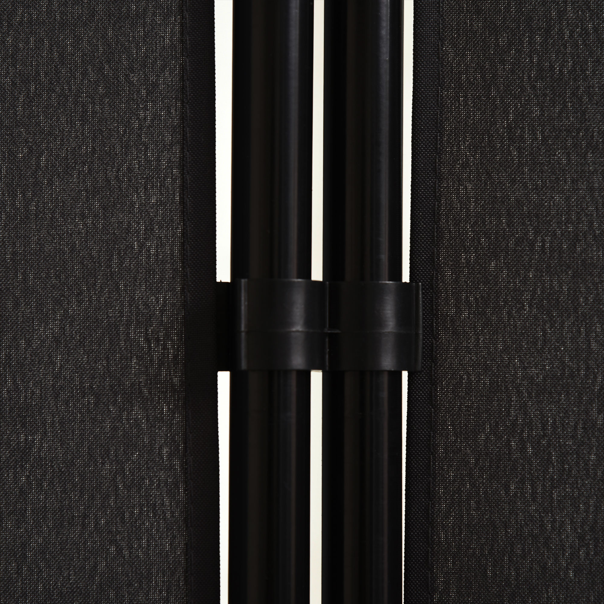 Raumteiler, 3-teiliger Sichtschutz, Raumtrenner mit Metallrahmen, Schwarz