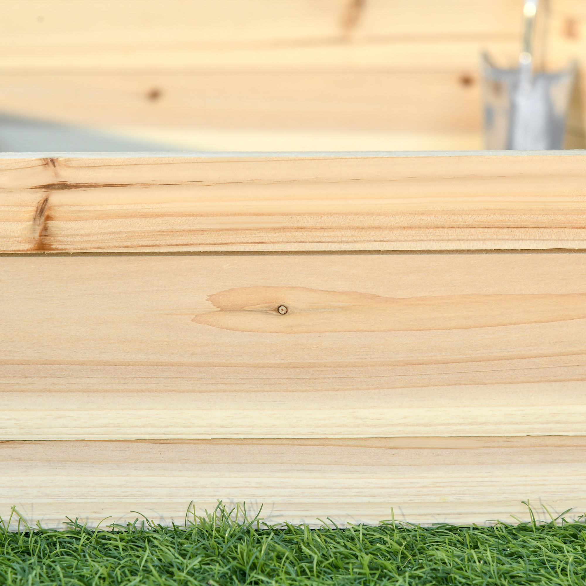 Hochbeet sechseckig DIY Pflanzkübel Pflanzkasten aus Holz für Garten Balkon Natur 100 x 92 x 16 cm