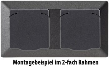 MILOS Schutzkontakt-Steckdose IP40, 250V~/ 16A, mit Deckel, UP, anthrazit