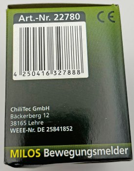 MILOS Bewegungsmelder 160°, weiß matt, LED geeignet,  250V~, Unterputz, 3-Draht