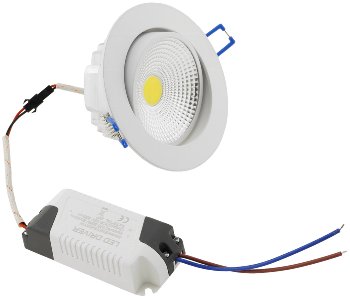LED-Einbauleuchte "COB-7", 7W, 550lm, 3000K, 75°, Ø109xT47mm, Rahmen weiß