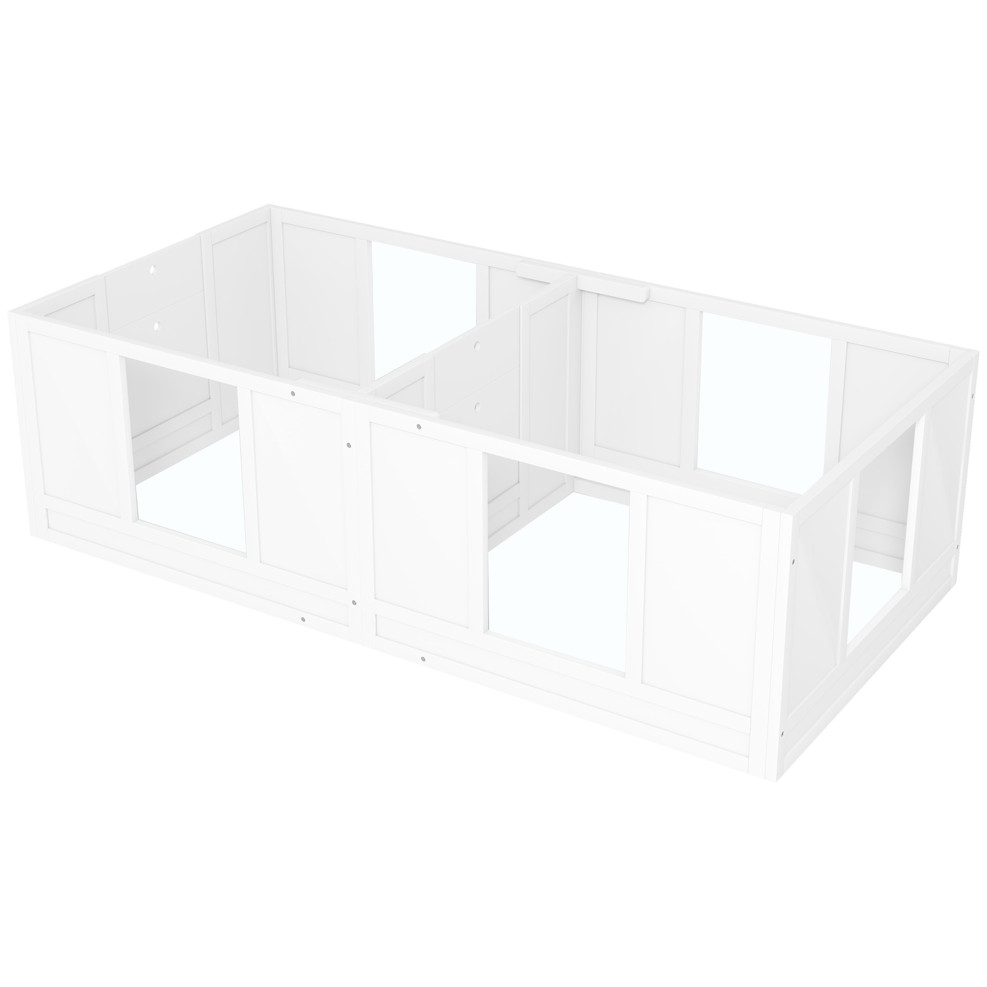 Welpenbox für Hunde, mit  klaren Paneelen, 2-Raum-Design, für kleine Hunde