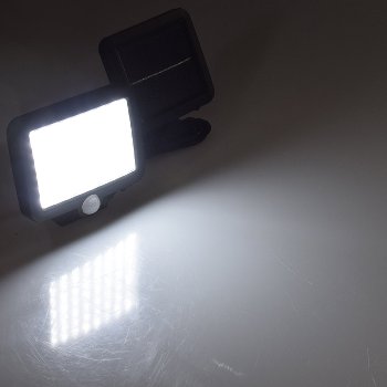 LED Solar Wandleuchte m. Bewegungsmelder, 300lm, 6000K, Akku, externe Solarzelle