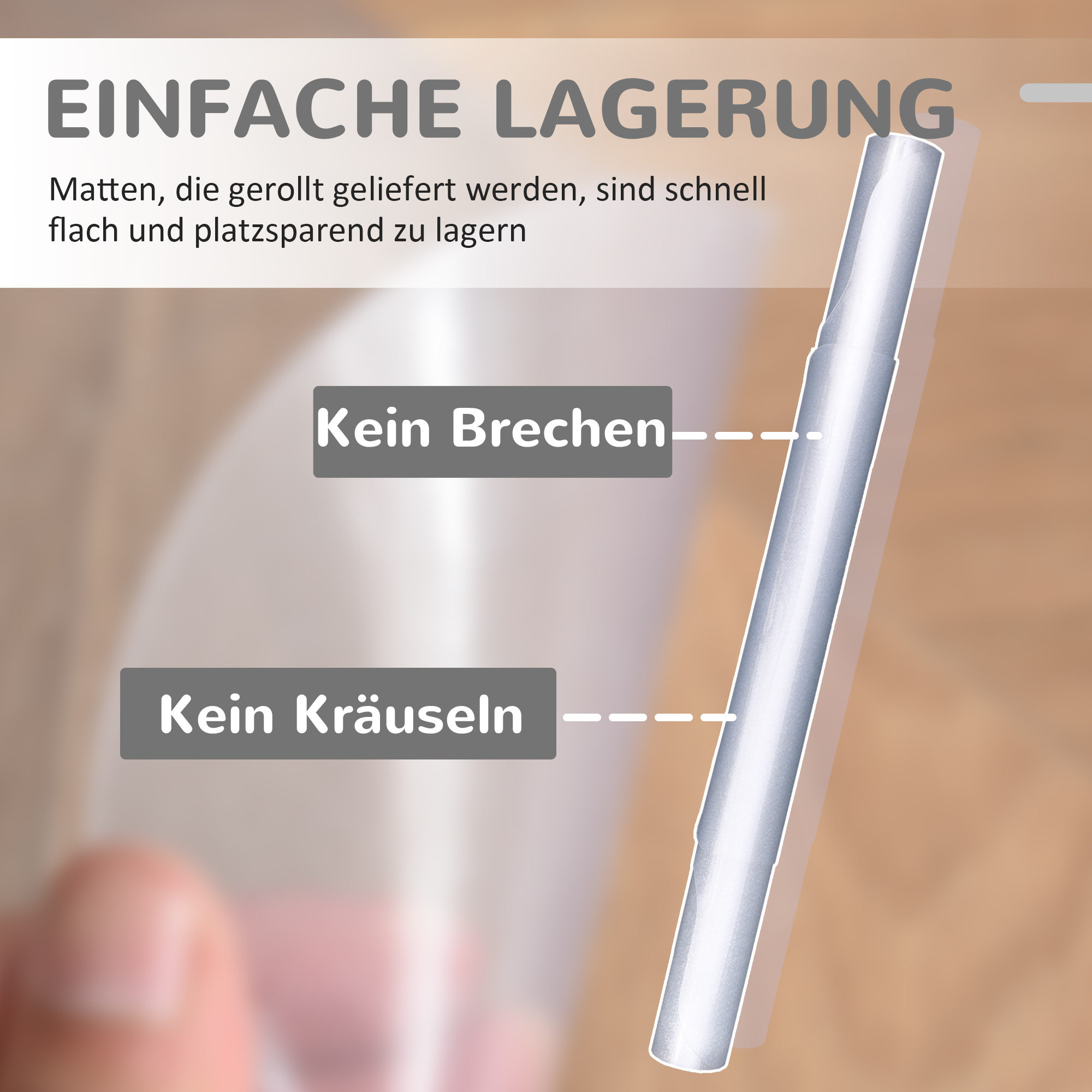 Stuhlunterlage für Hartböden, 90 x 120 cm, rutschfest, transparent Bodenmatten zum Schutz von Holz und Fliesen, für Büro und Zuhause