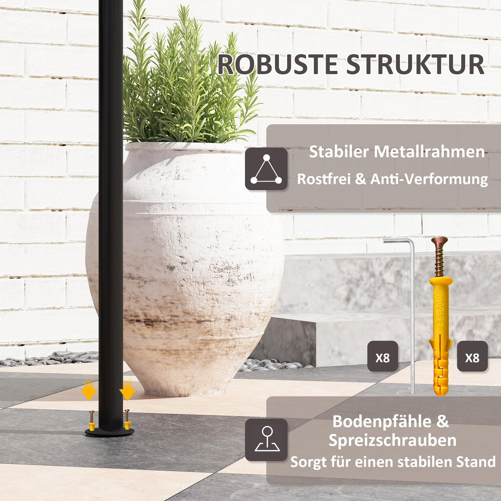 Grillpavillon 242x149x248 cm wasserabweisend flammhemmend Gartenpavillon mit Doppelschichtdach Kaffee