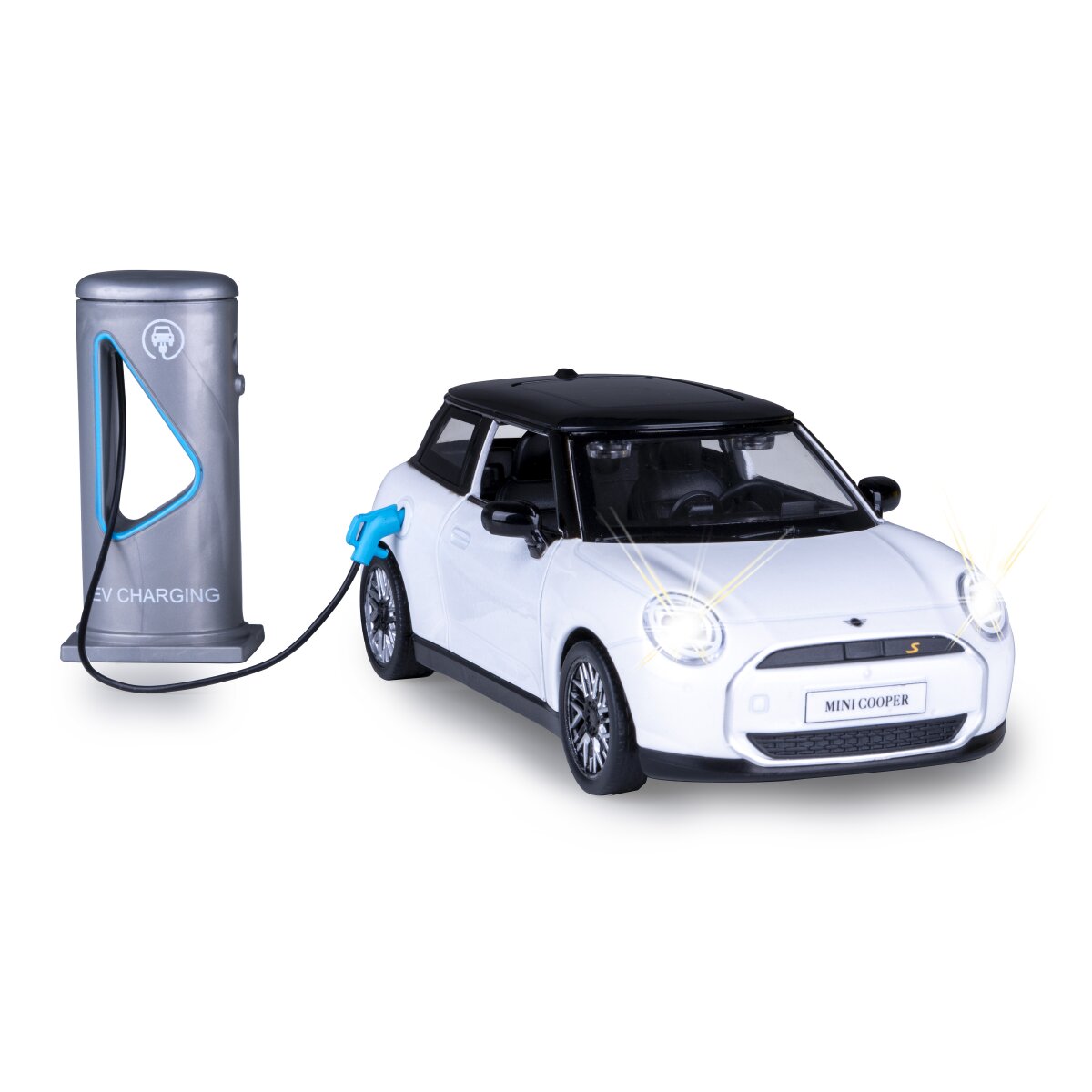 BMW Mini Cooper Diecast 1:28 weiß inkl. Knopfzellen BMW Mini Cooper Diecast 1:28 weiß inkl. Knopfzellen
