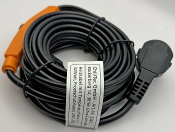 Heizkabel mit Temperaturfühler, 2m, 32Watt, Frostschutz für Wasserleitungen