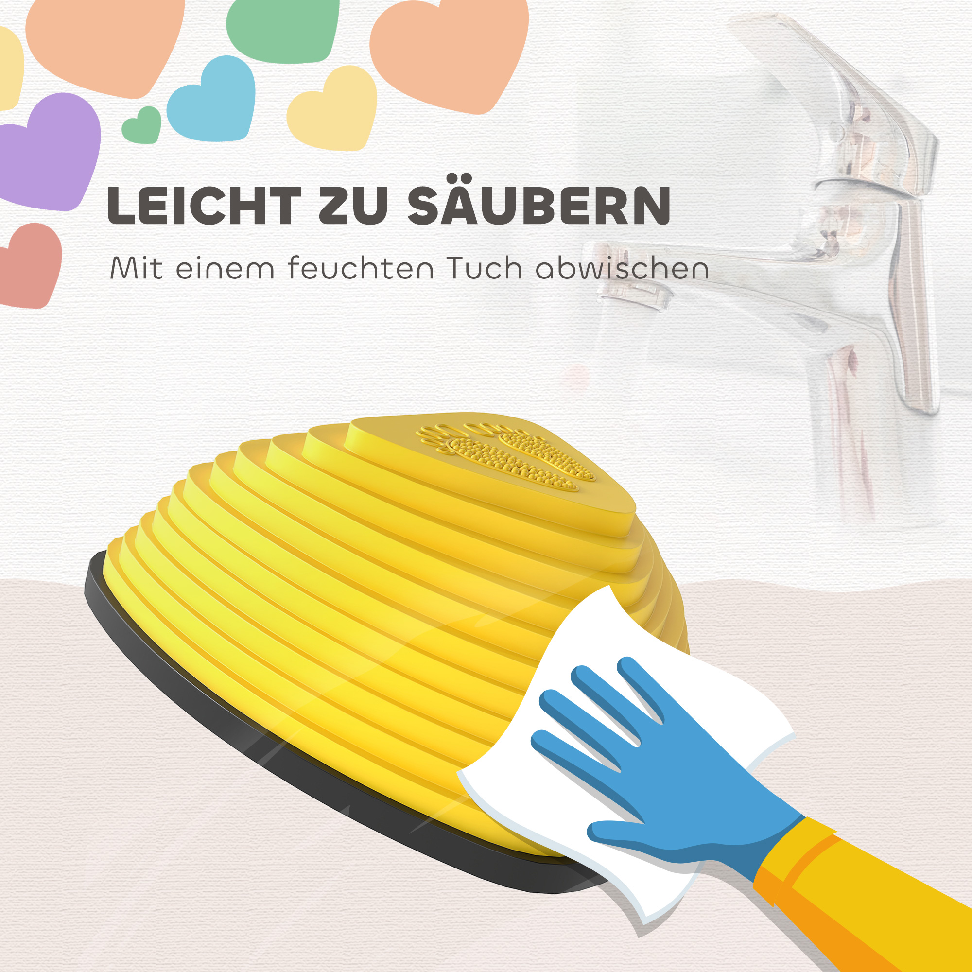 9er-Set Trittsteine, rutschfestes Design, für drinnen & draußen, stapelbar, Bunt