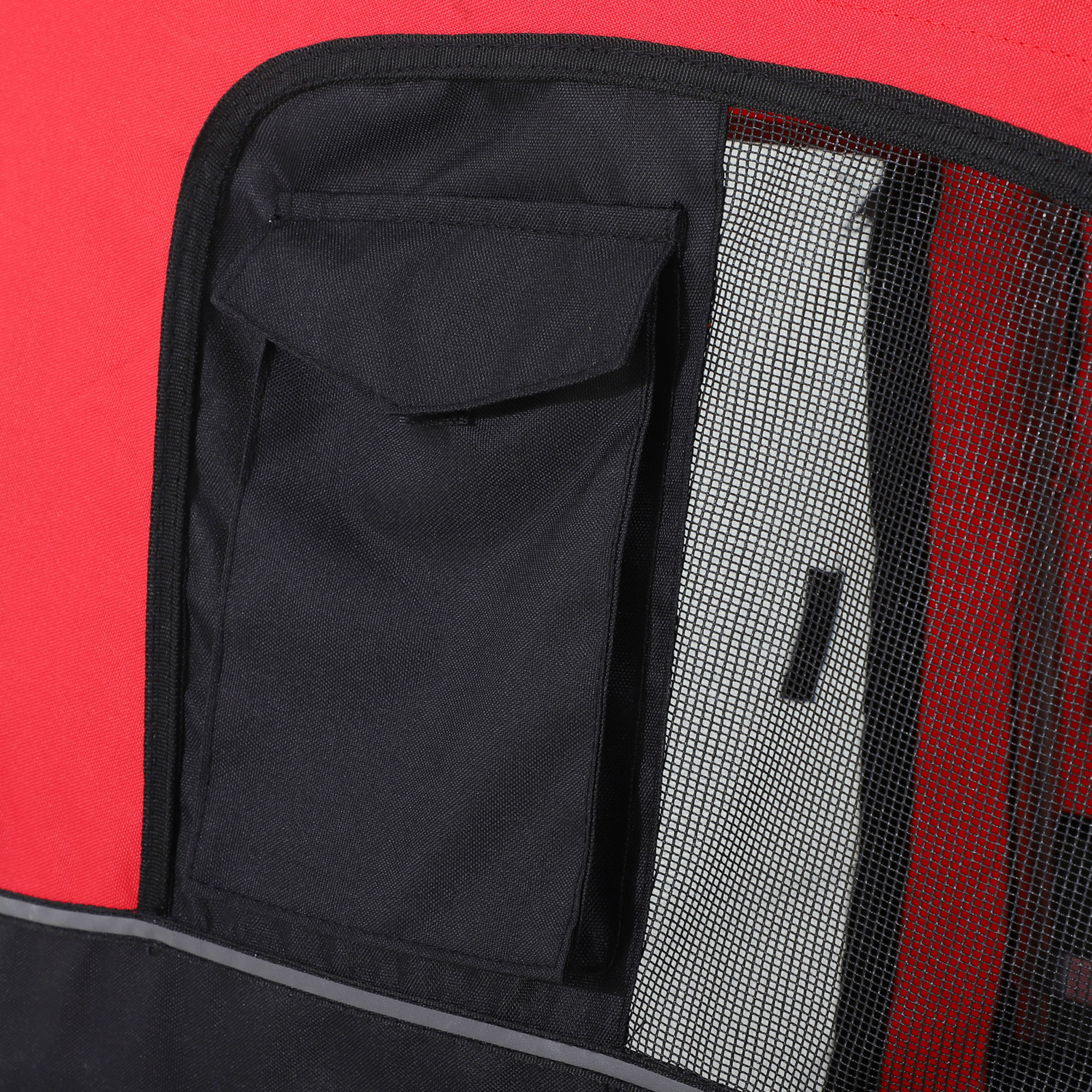 Hundeanhänger mit Jogger-Funktion Universalkupplung Stahl Rot+Schwarz