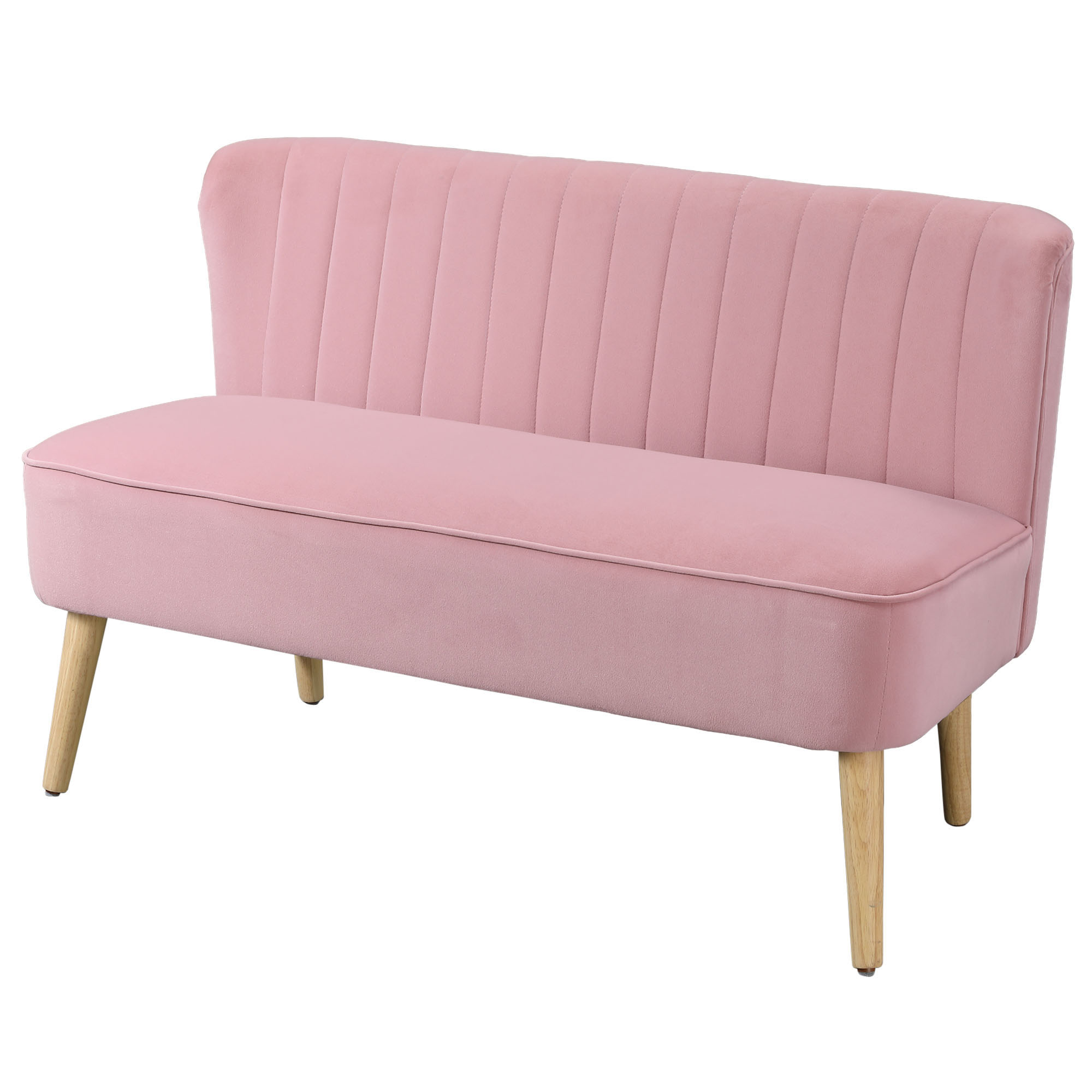 Sofa 2-Sitzer Stoffsofa Couch Polstersofa Loungesofa breit Rosa