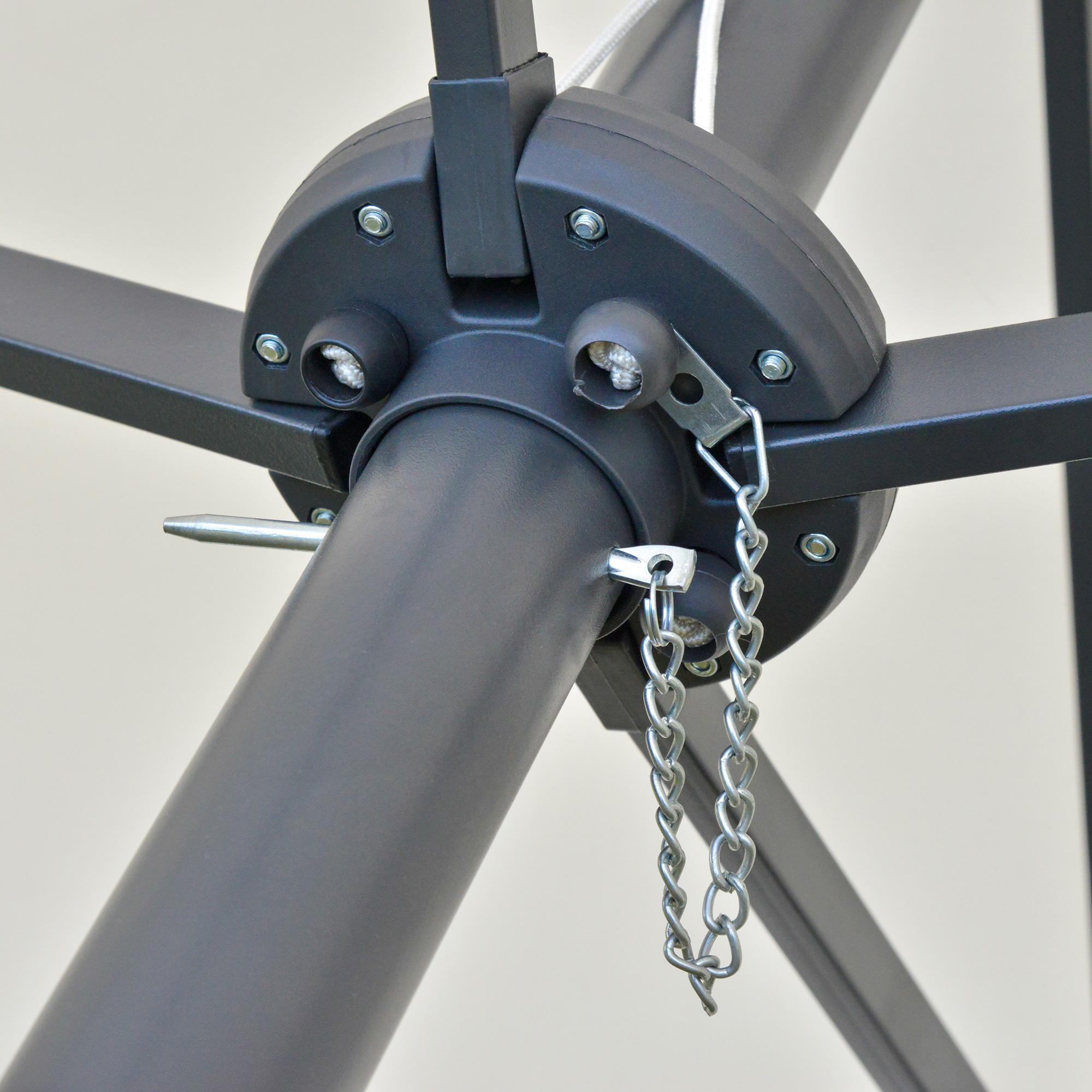 Sonnenschirm Oval Cremeweiß 440 x 256 cm