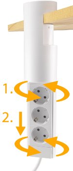 3-fach Tischsteckdose "CT-KS 3" / USB-A + C, 20W PD, 3m Kabel, Weiß