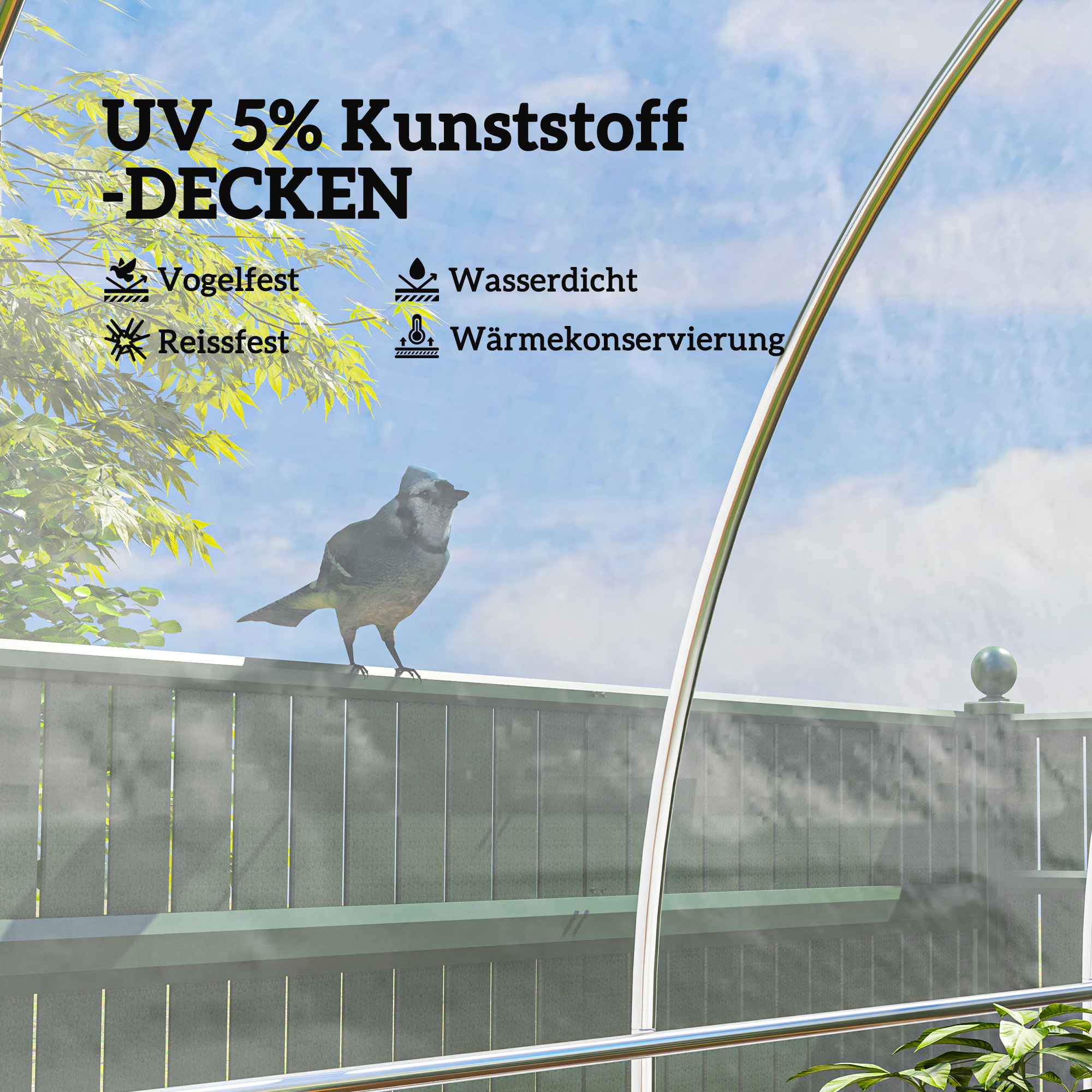 Gewächshausabdeckung aus Kunststoff, Plane zum Abdecken von Pflanzen, UV-beständig, Wasserfest, 8 x 10 m