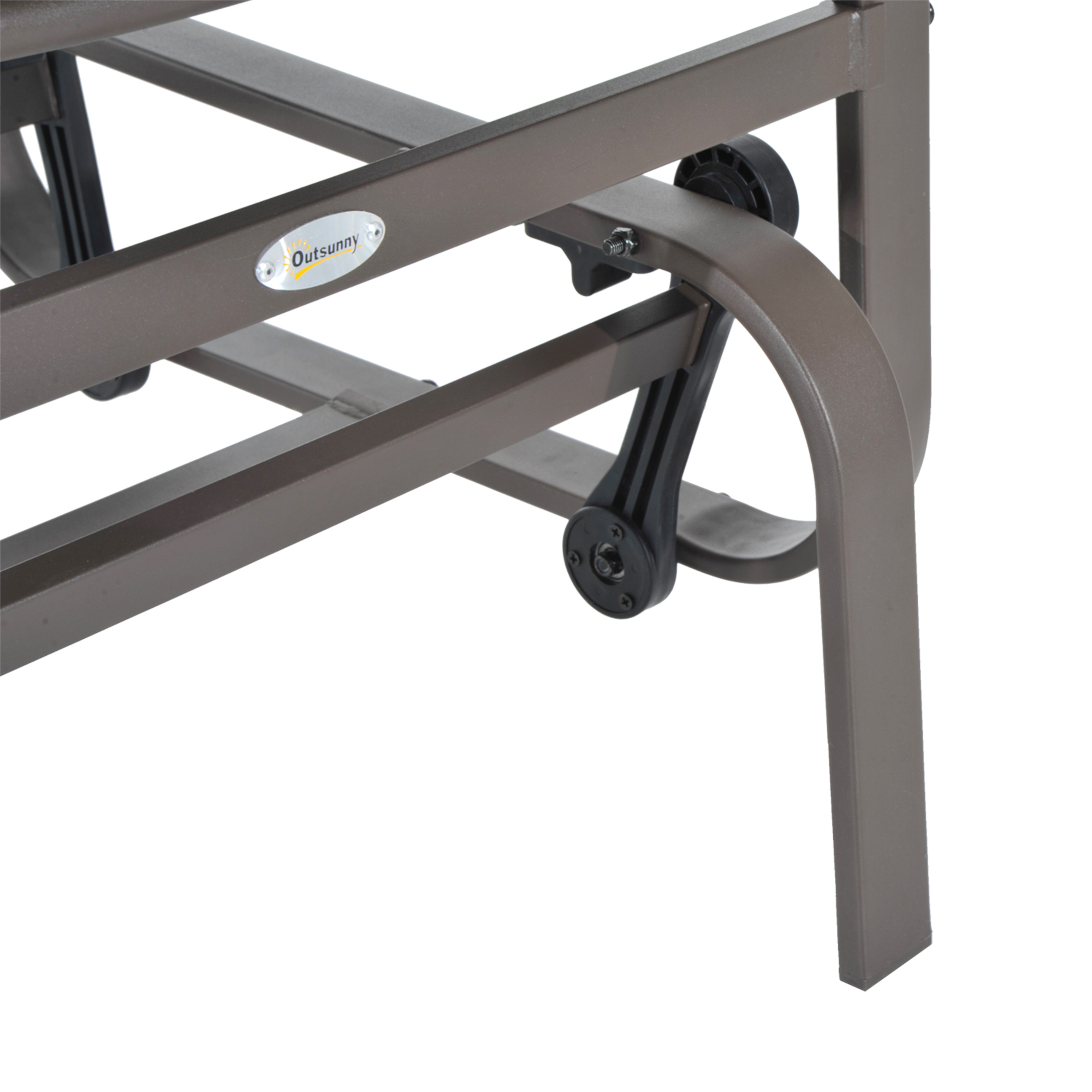 Schaukelstuhl Garten Gartenstuhl Relaxstuhl Gartenschaukel Garten Metall Schaukel Stuhl für Garten Terrasse Balkon Texteline Grau+Braun 60 x 78 x 105 cm